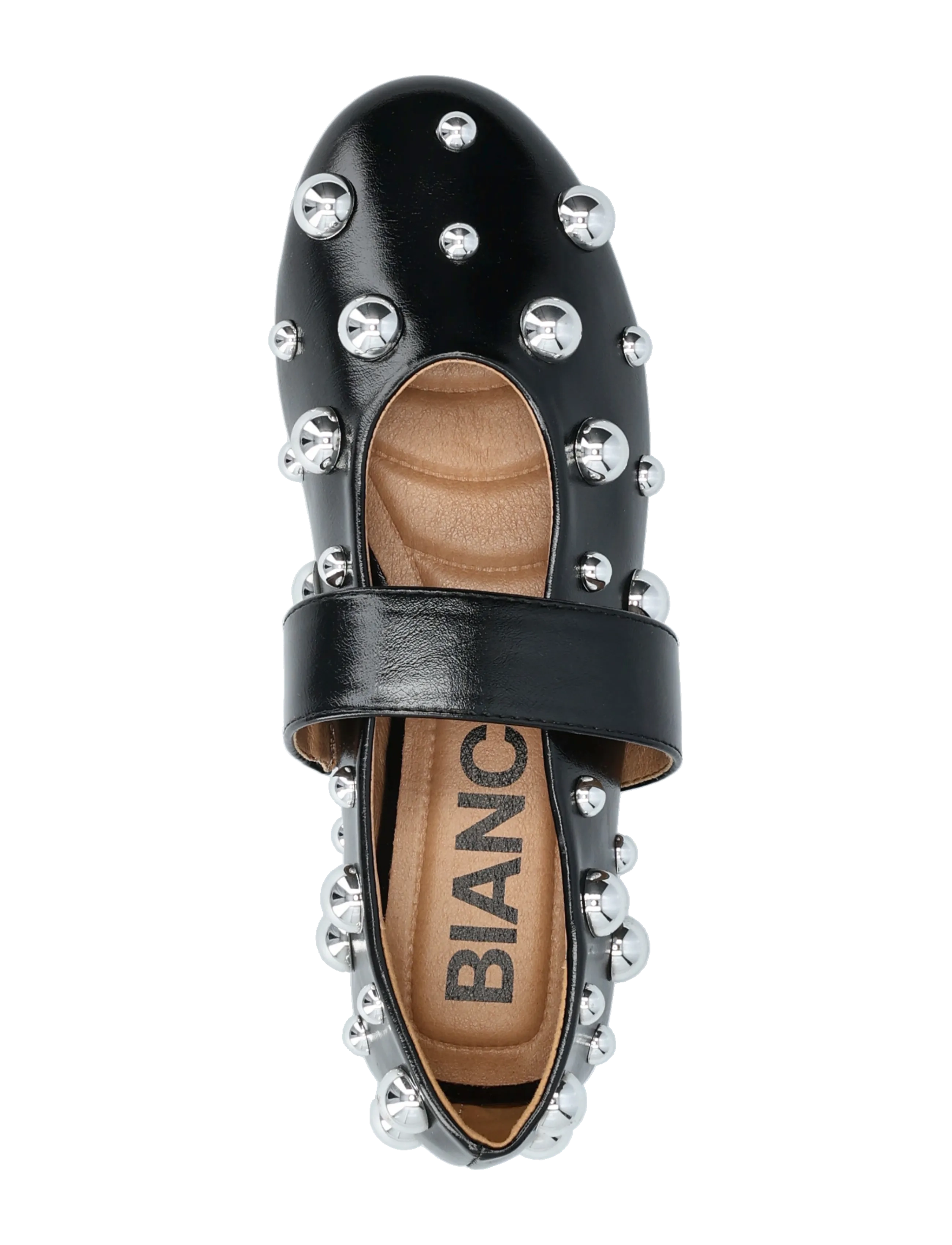 Bianco - BIALUNA Allover Studded Ballet Flat Faux Leather - black - 3