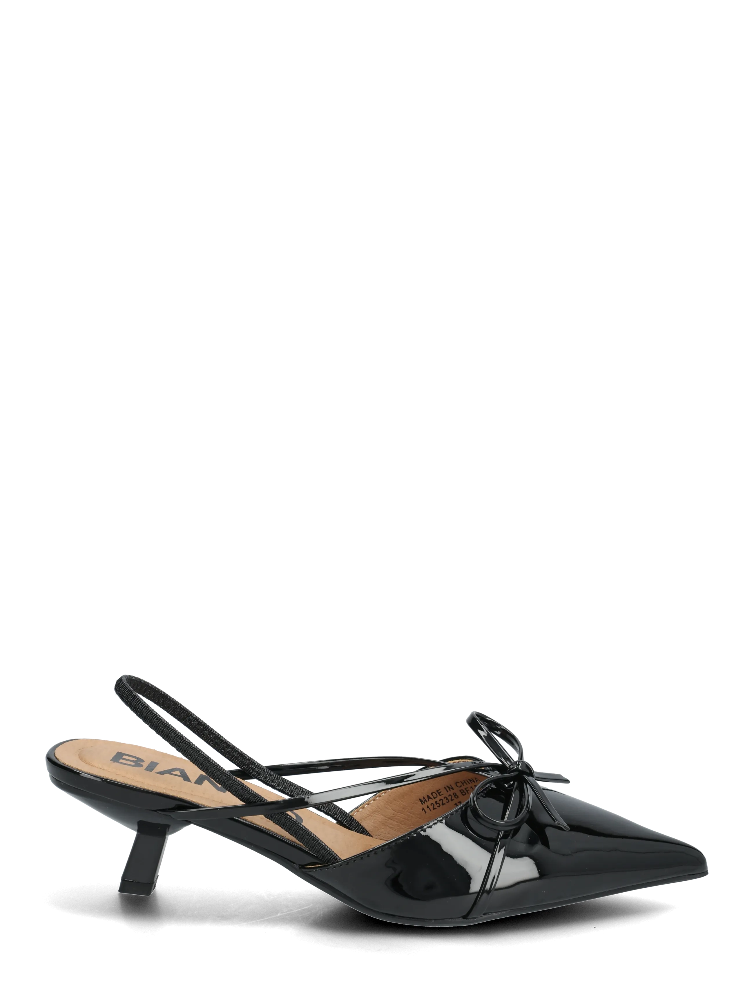 Biakristin Kitten Heel Bow Slingback Faux Leather 2