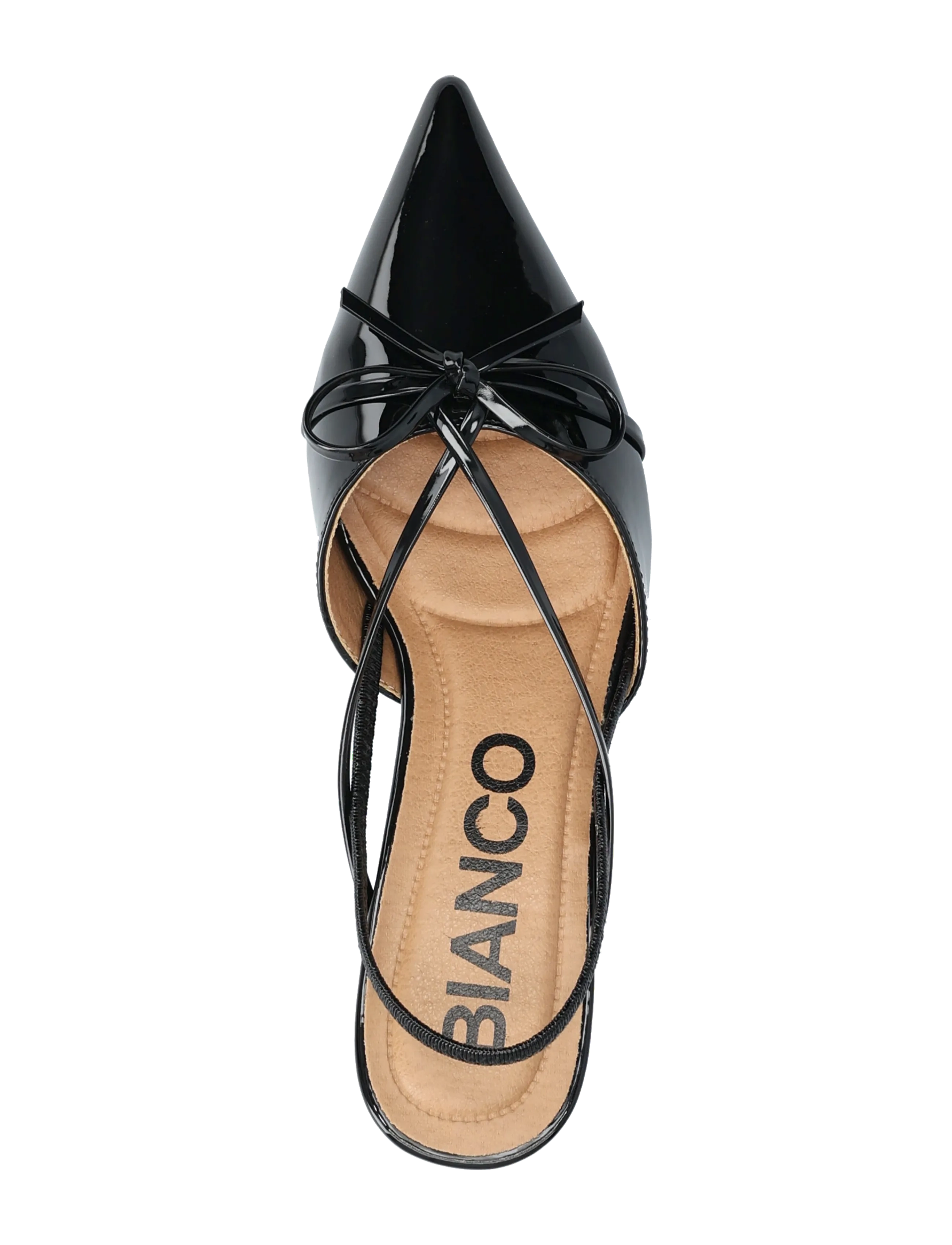 Biakristin Kitten Heel Bow Slingback Faux Leather 4