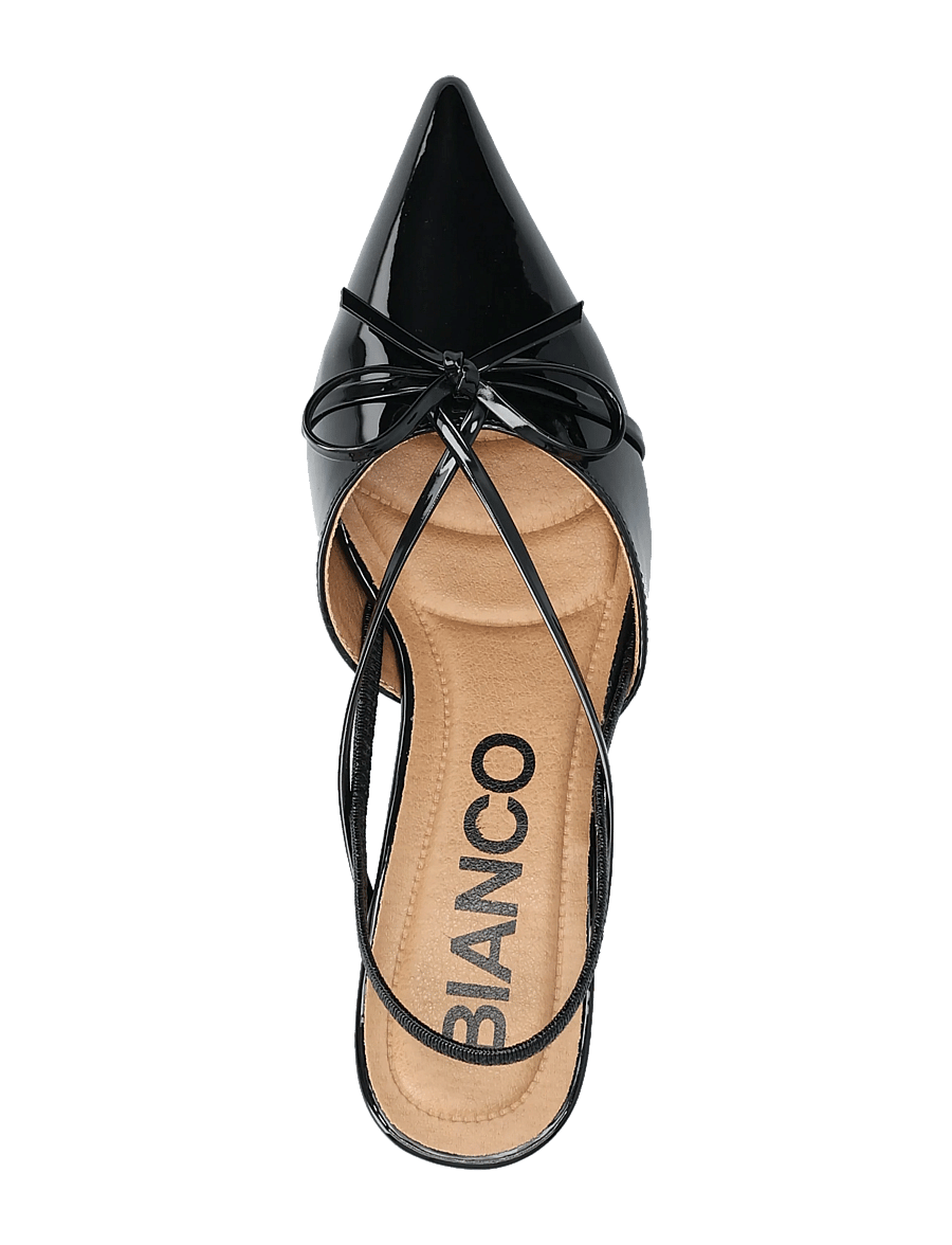 Bianco - BIAKRISTIN Kitten Heel Bow Slingback Faux Leather - heeled slingbacks - black patent - 3