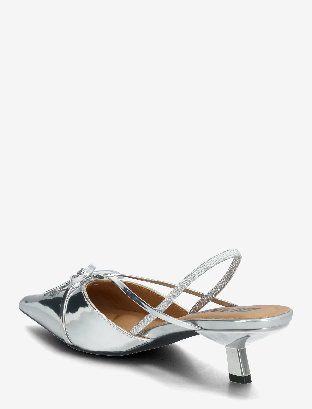 Bianco - BIAKRISTIN Kitten Heel Bow Slingback Faux Leather - högklackade slingbacks - silver mirror - 2