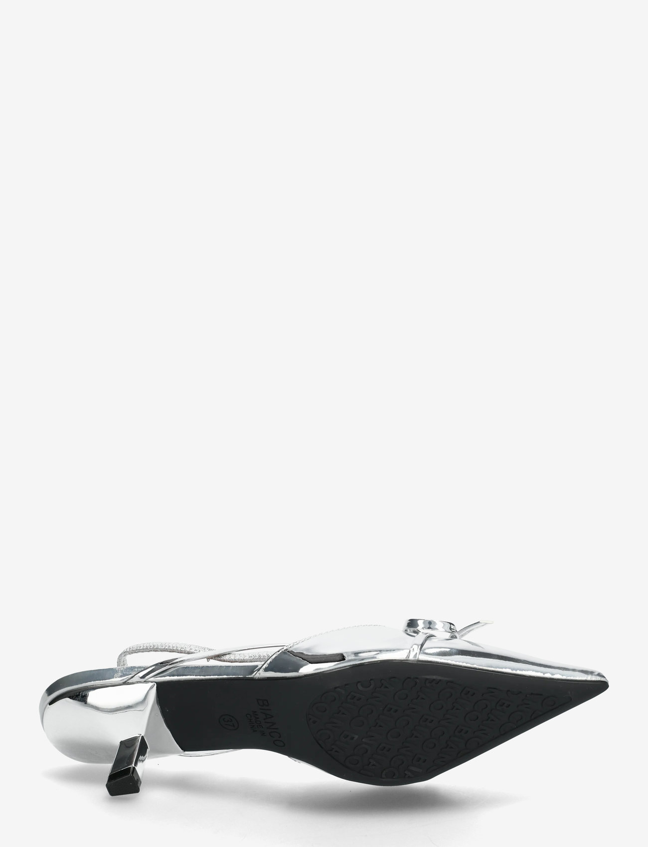 Bianco - BIAKRISTIN Kitten Heel Bow Slingback Faux Leather - högklackade slingbacks - silver mirror - 4