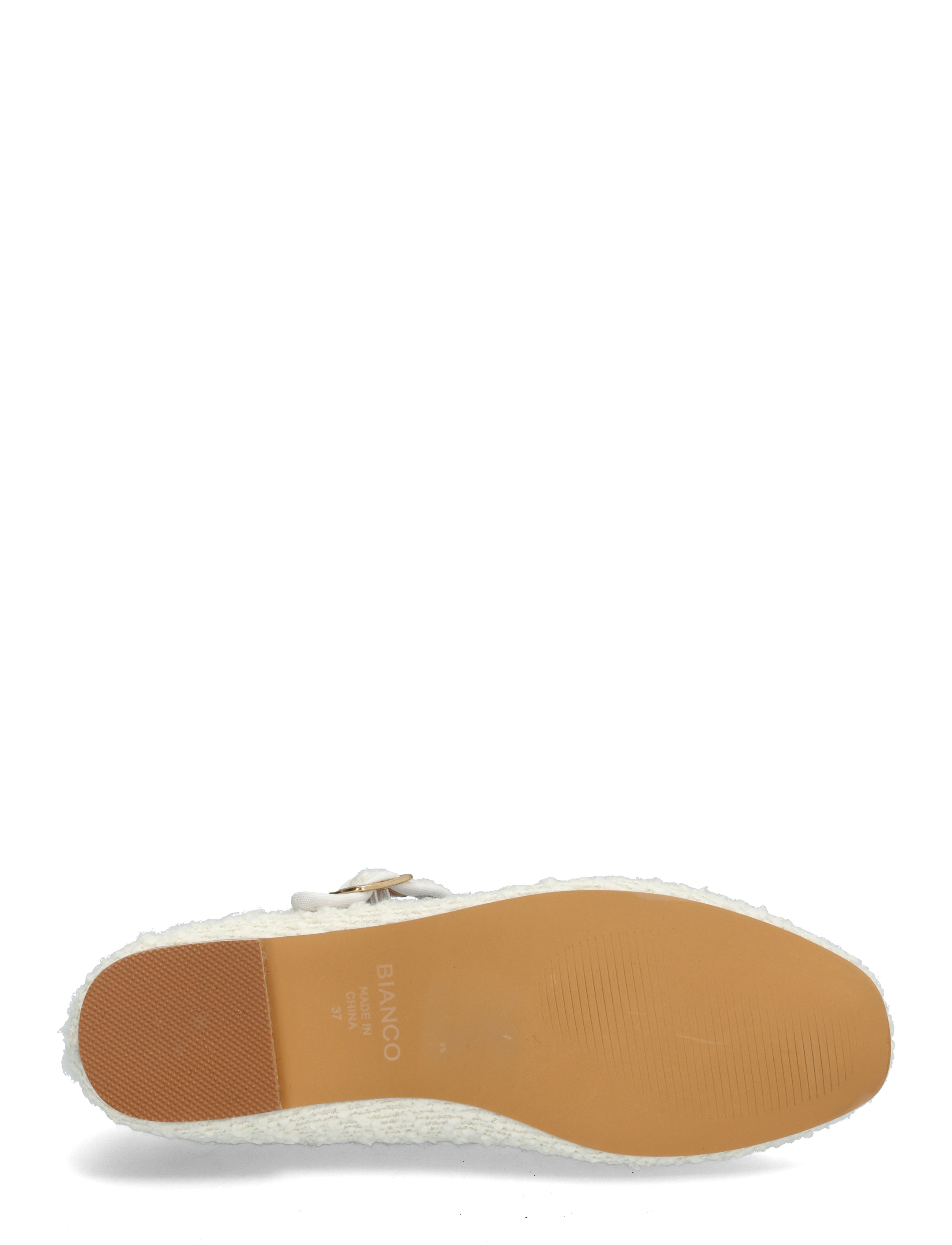 Bianco - BIALILJA Trimmed Mary Jane Textile - ballerinaer - beige - 4