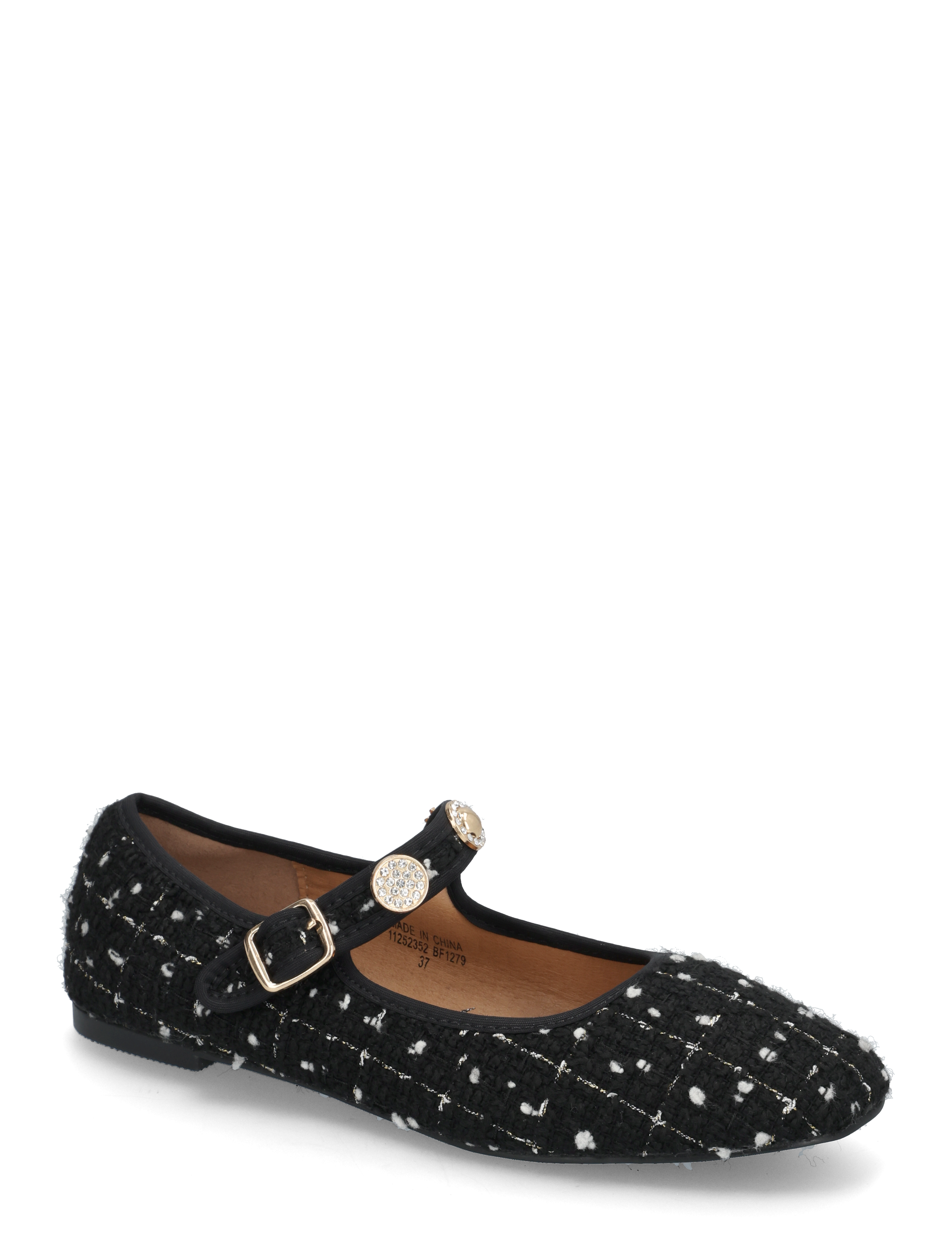 BIANCO Bialilja Trimmed Mary Jane Textile Schwarz - 37 - Damen