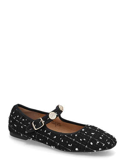 Bianco BIALILJA Trimmed Mary Jane Textile - Ballerinaskor - BLACK / black