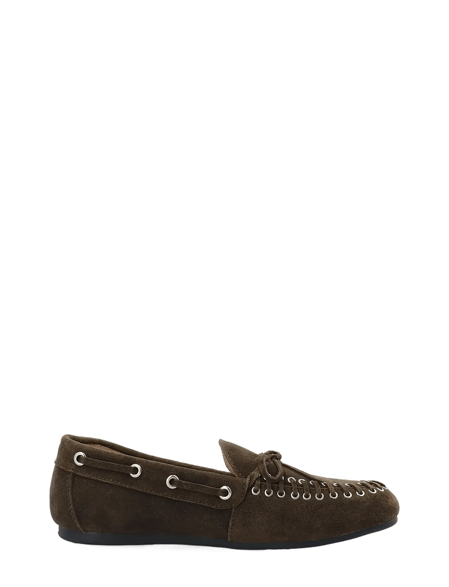 Bianco - BIAMARLENE Moccassin Slipper Suede - seglarskor - brown - 0