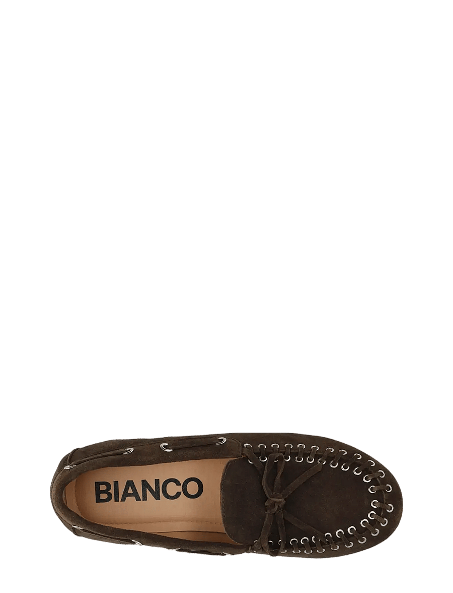 Bianco - BIAMARLENE Moccassin Slipper Suede - seglarskor - brown - 4