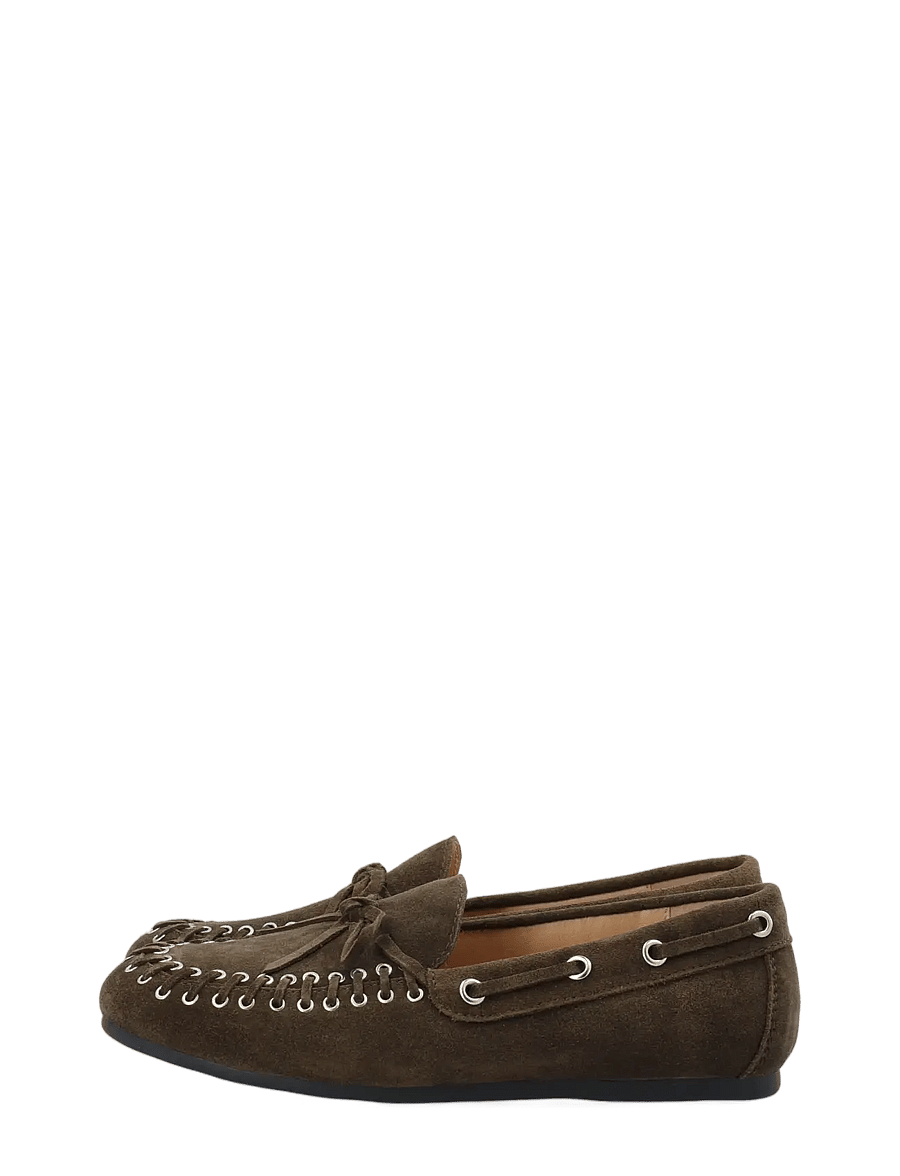 Bianco - BIAMARLENE Moccassin Slipper Suede - seglarskor - brown - 5