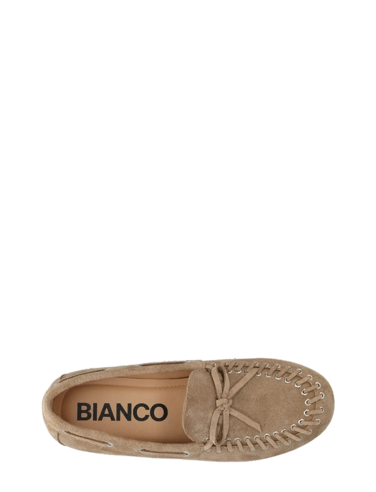 Bianco - BIAMARLENE Moccassin Slipper Suede - boat shoes - sand - 2