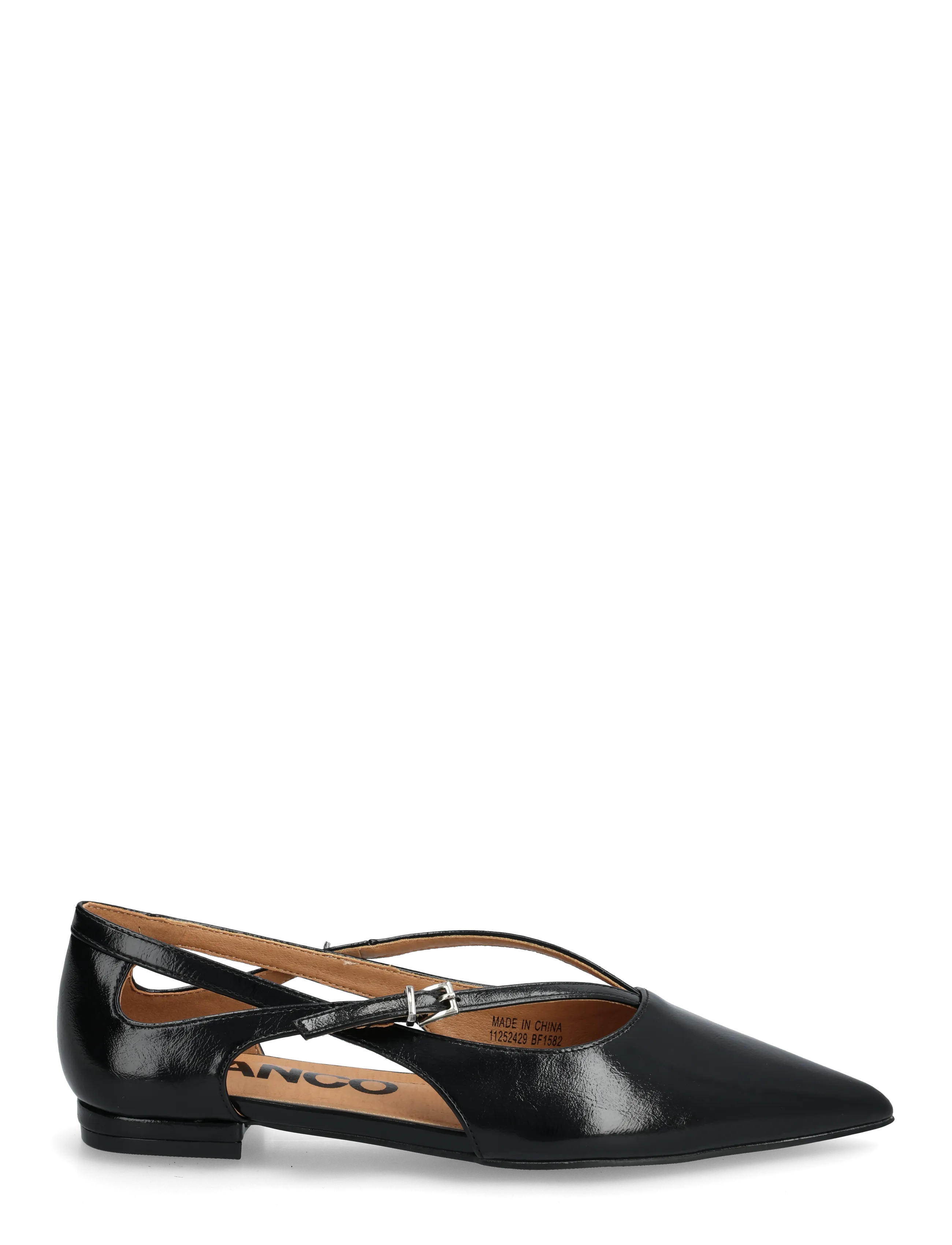 Bianco - BIABARI Cut Out Pointy Flat Faux Leather - flat sandals - black - 1
