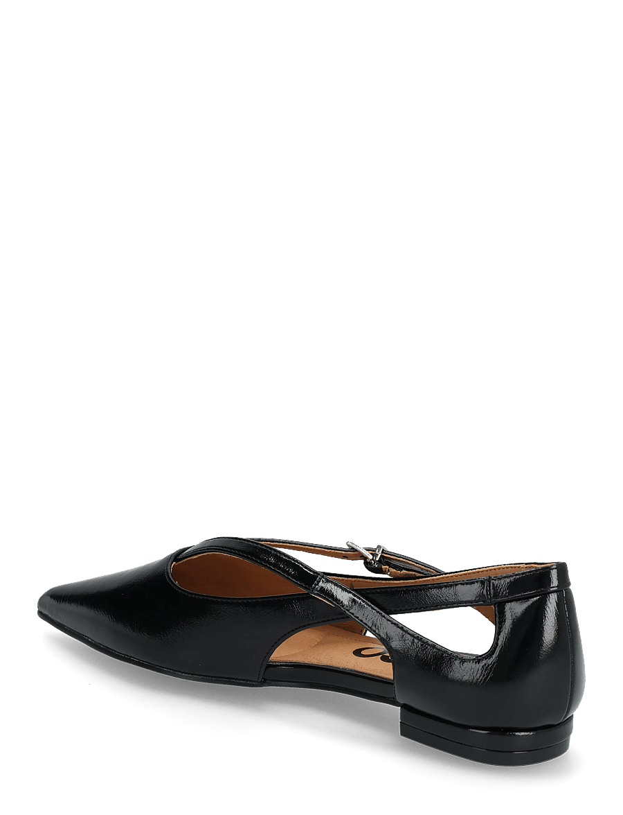 Bianco - BIABARI Cut Out Pointy Flat Faux Leather - flache sandalen - black - 2