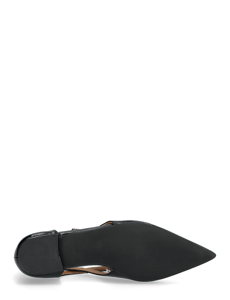 Bianco - BIABARI Cut Out Pointy Flat Faux Leather - flache sandalen - black - 4