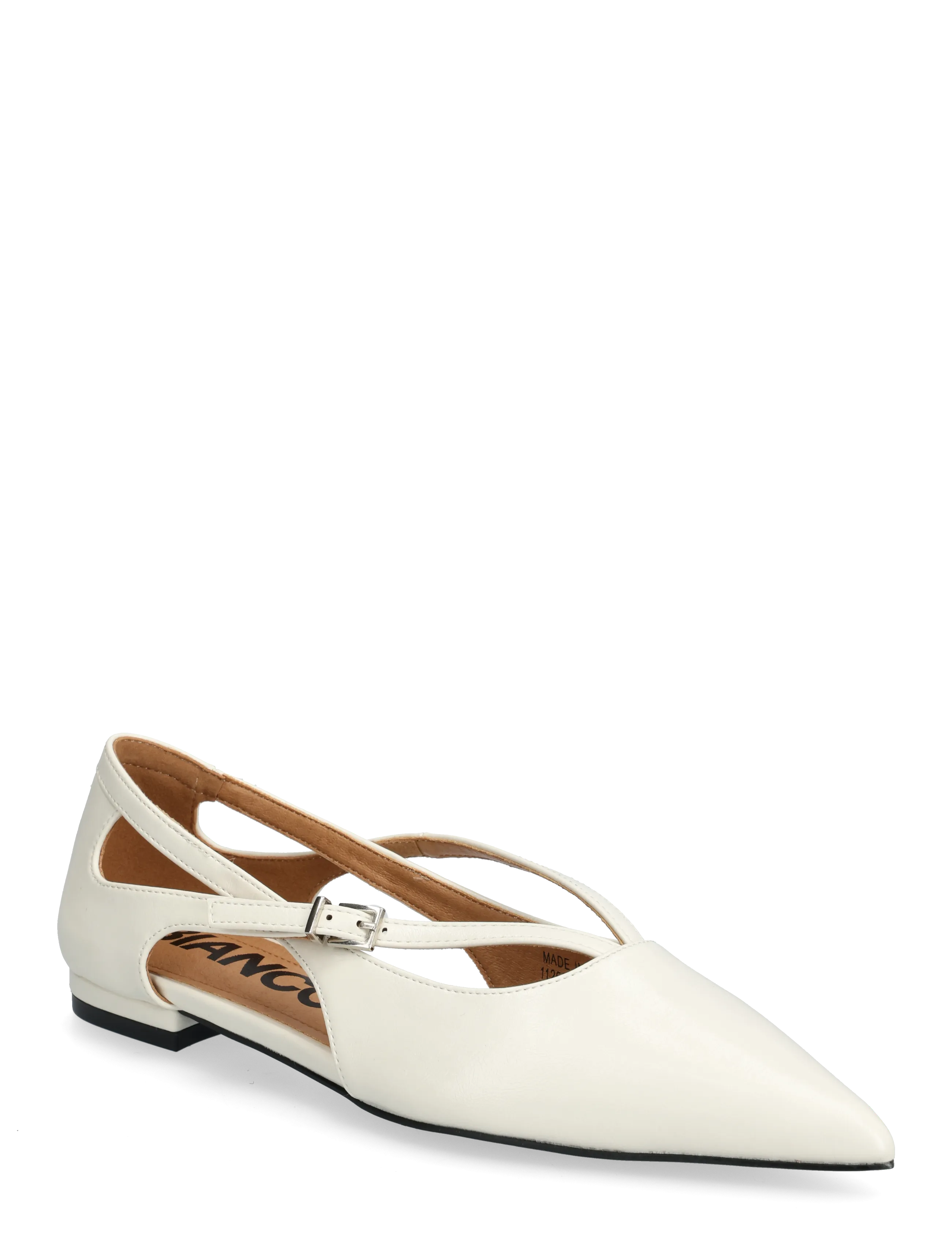 Bianco BIABARI Cut Out Pointy Flat Faux Leather - Obuwie - OFF WHITE / cream