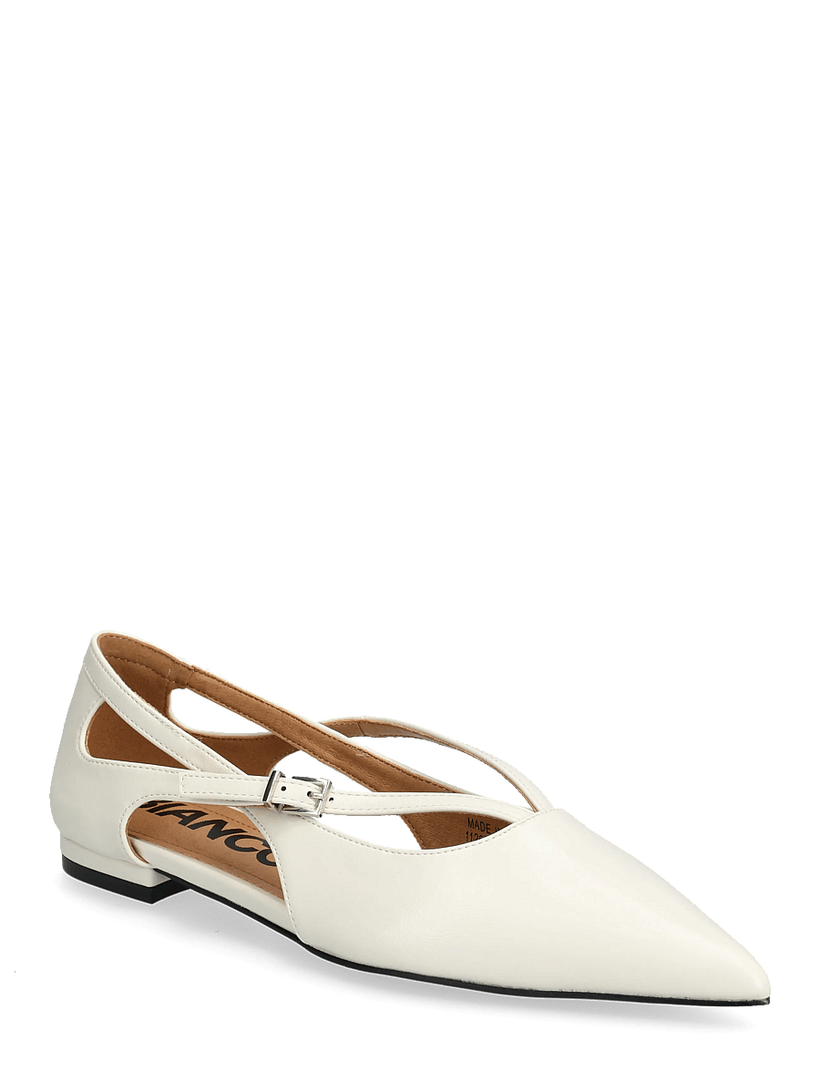Bianco - BIABARI Cut Out Pointy Flat Faux Leather - flache sandalen - off white - 0