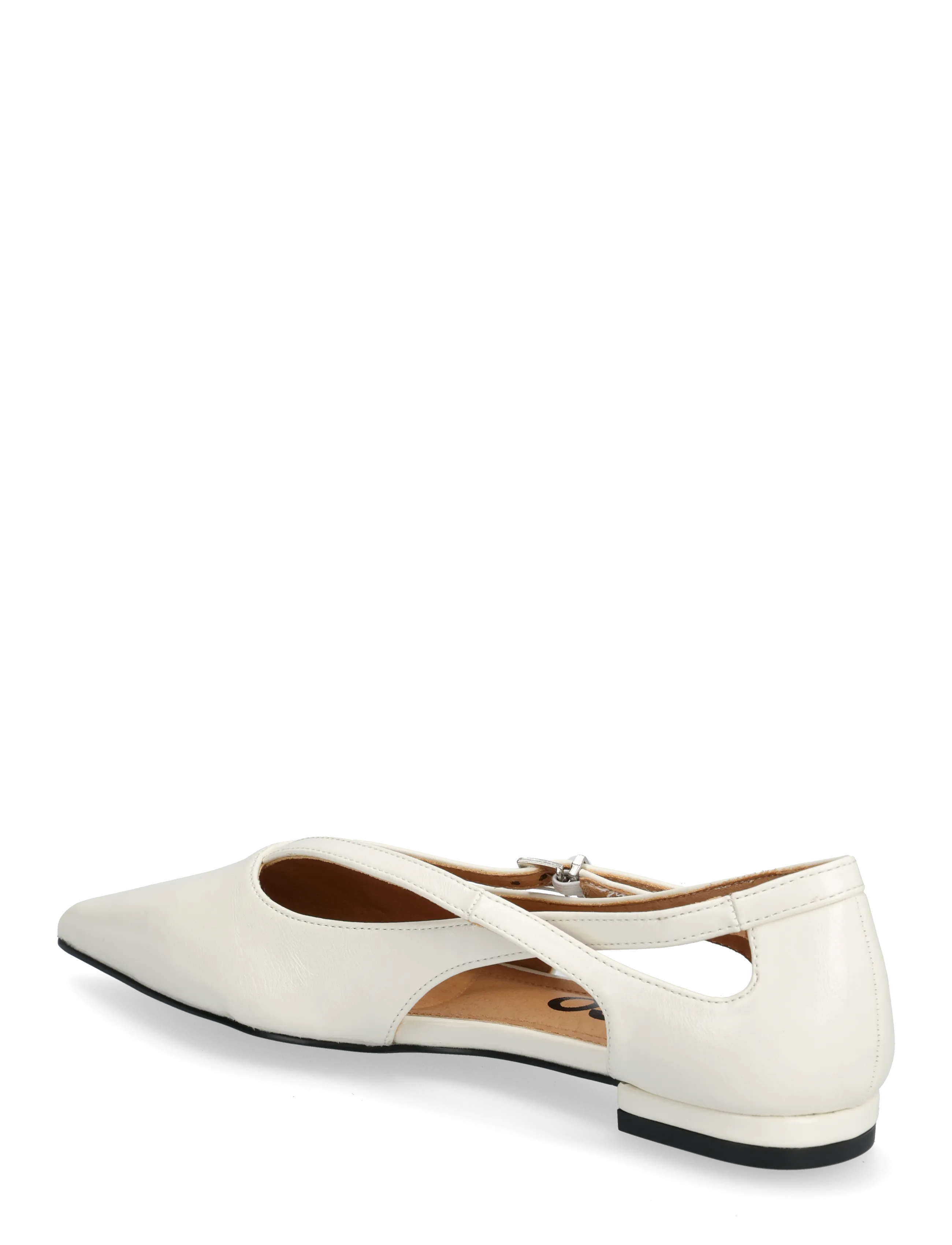 Bianco - BIABARI Cut Out Pointy Flat Faux Leather - flade sandaler - off white - 2