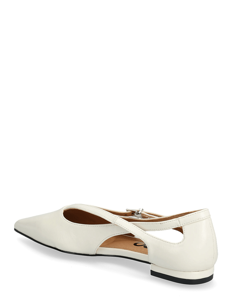 Bianco - BIABARI Cut Out Pointy Flat Faux Leather - flache sandalen - off white - 2