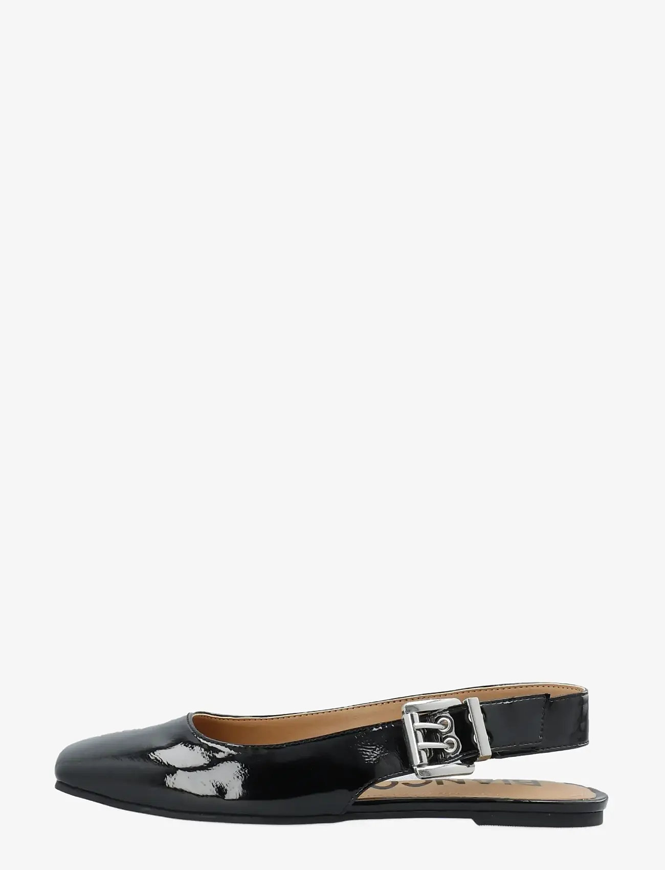 Bianco - BIAROSE Karré Flat Buckle Slingback Faux Leather - ypatingos progos - black patent - 1