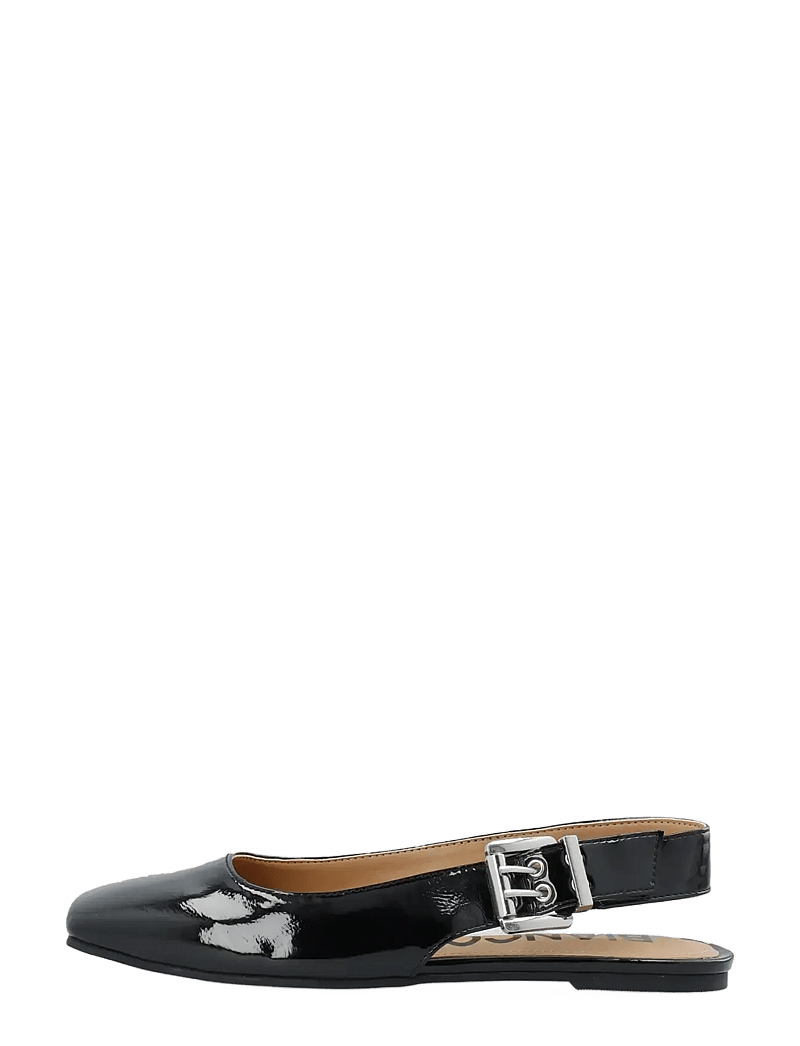 Bianco - BIAROSE Karré Flat Buckle Slingback Faux Leather - ypatingos progos - black patent - 1