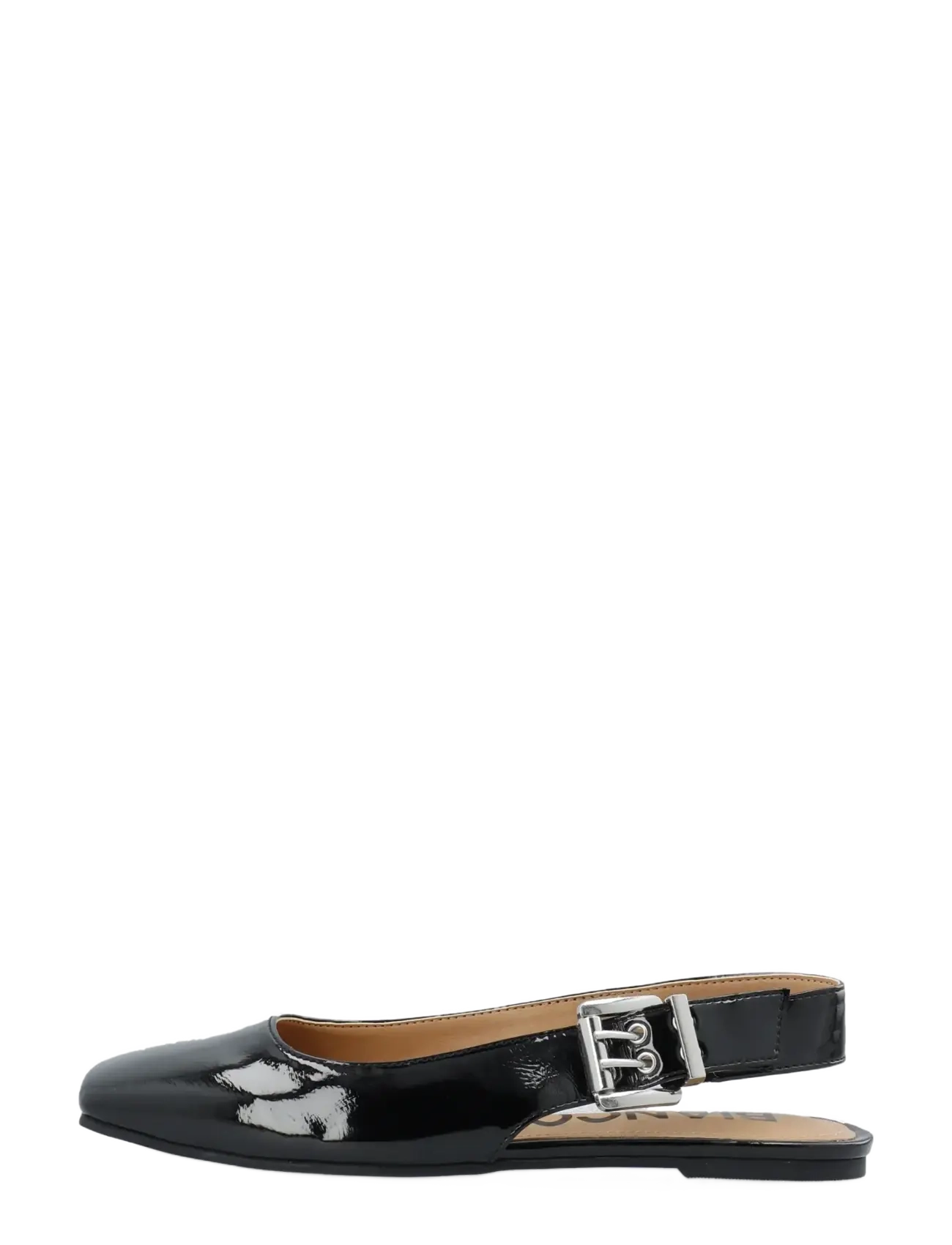 Bianco - BIAROSE Karré Flat Buckle Slingback Faux Leather - special occasions - black patent - 1
