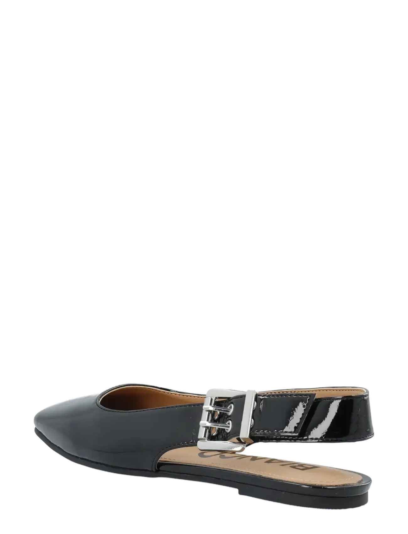 Bianco - BIAROSE Karré Flat Buckle Slingback Faux Leather - special occasions - black patent - 2