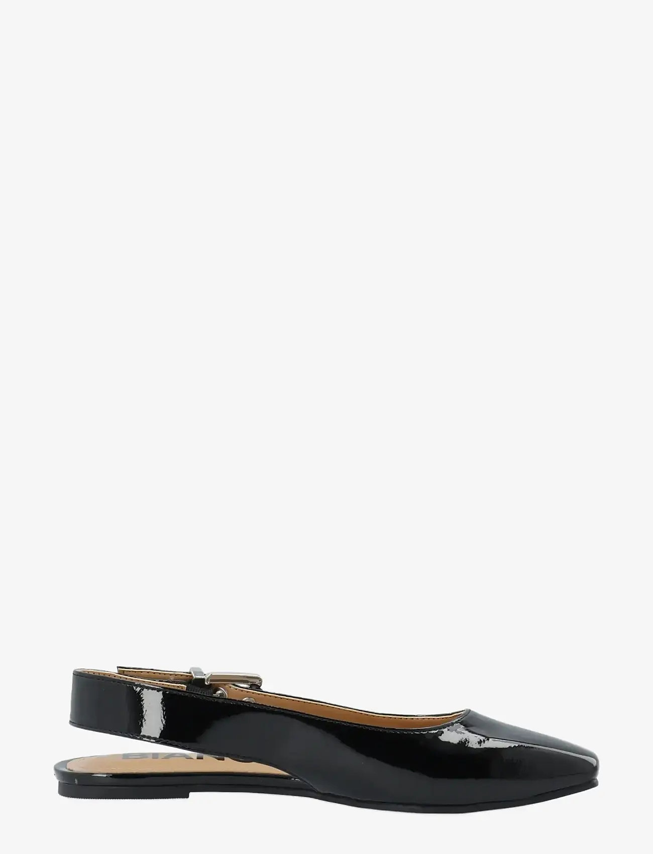 Bianco - BIAROSE Karré Flat Buckle Slingback Faux Leather - ypatingos progos - black patent - 3