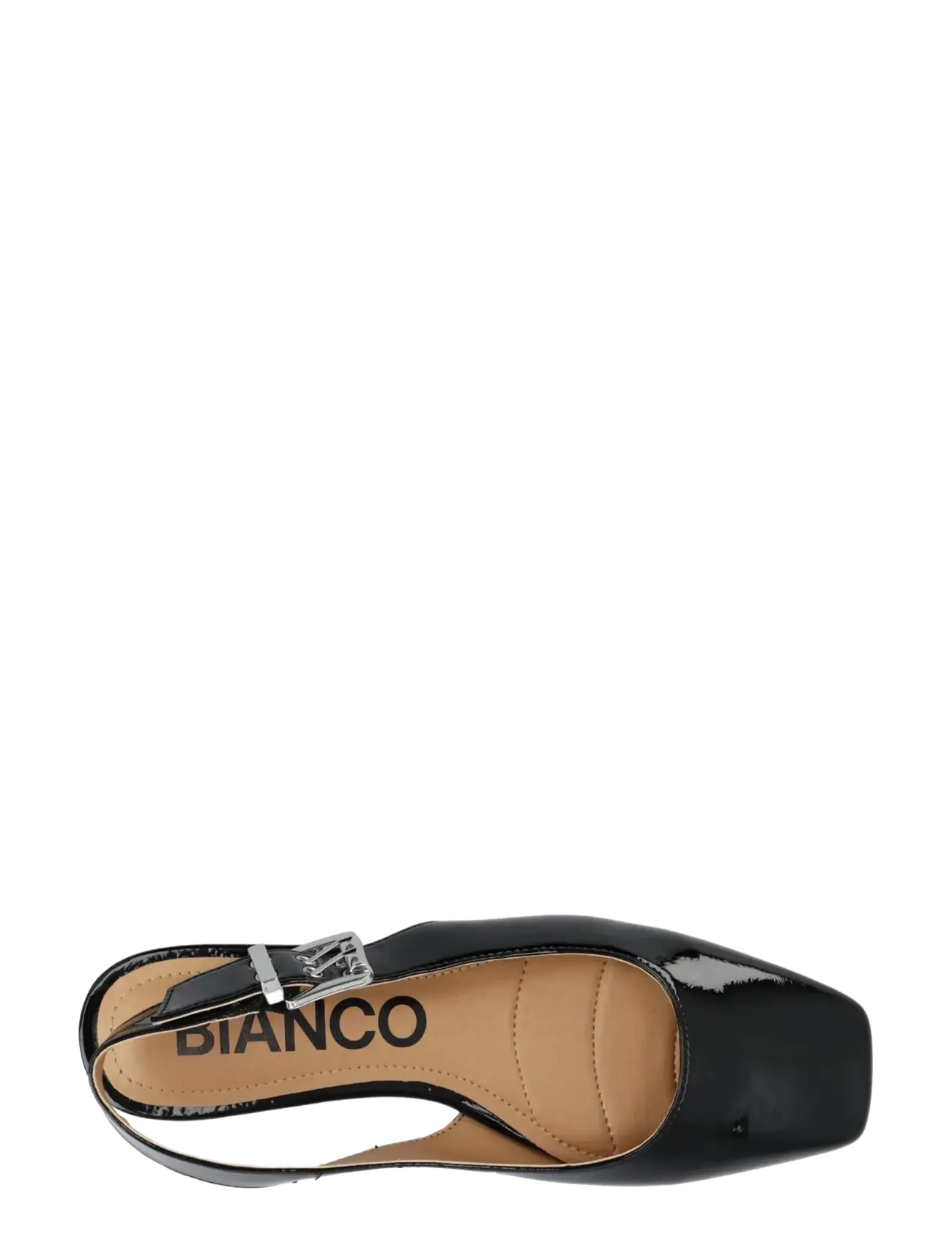 Bianco - BIAROSE Karré Flat Buckle Slingback Faux Leather - special occasions - black patent - 4