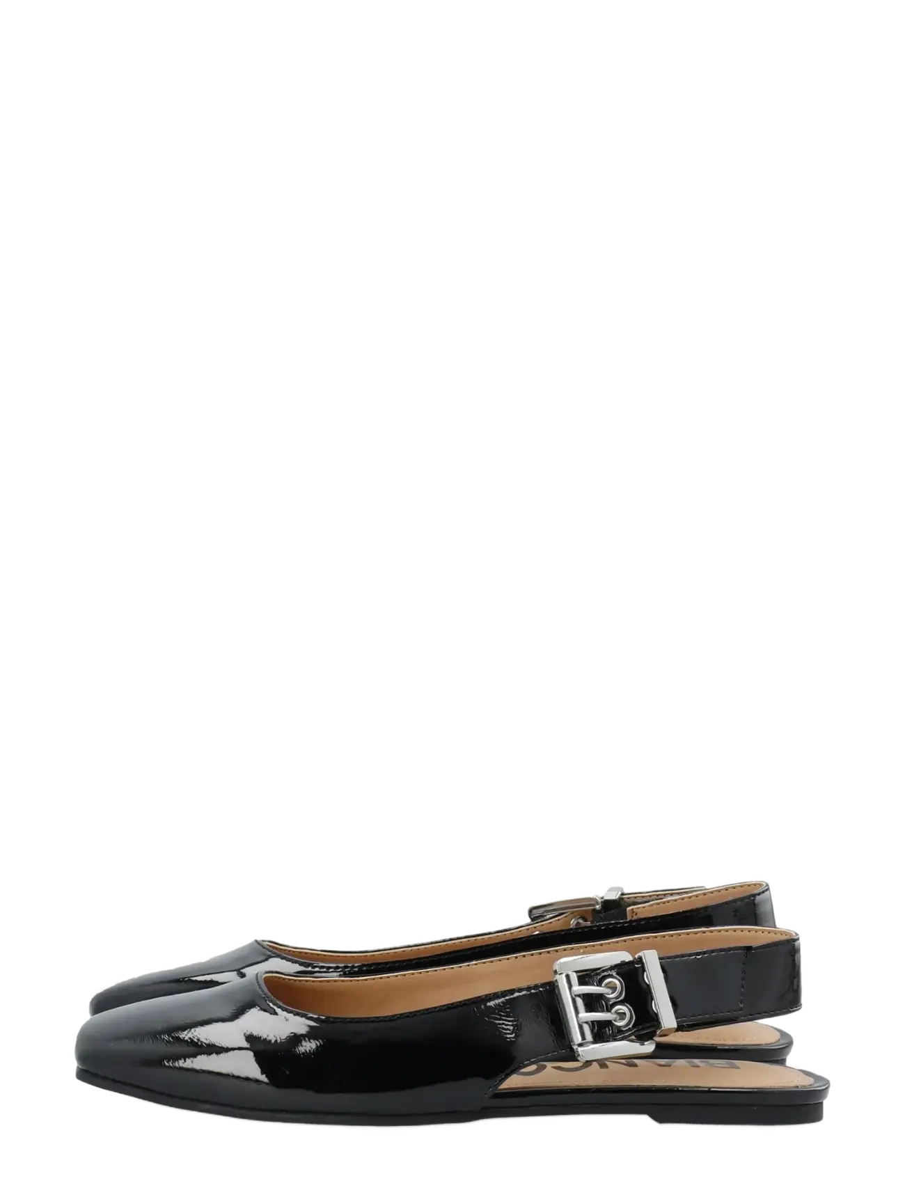 Bianco - BIAROSE Karré Flat Buckle Slingback Faux Leather - special occasions - black patent - 5