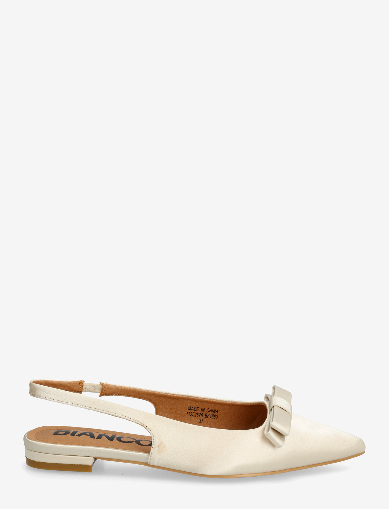 Bianco - BIABARI Pointy Flat Bow Slingback Satin - særlige begivenheder - off white - 1