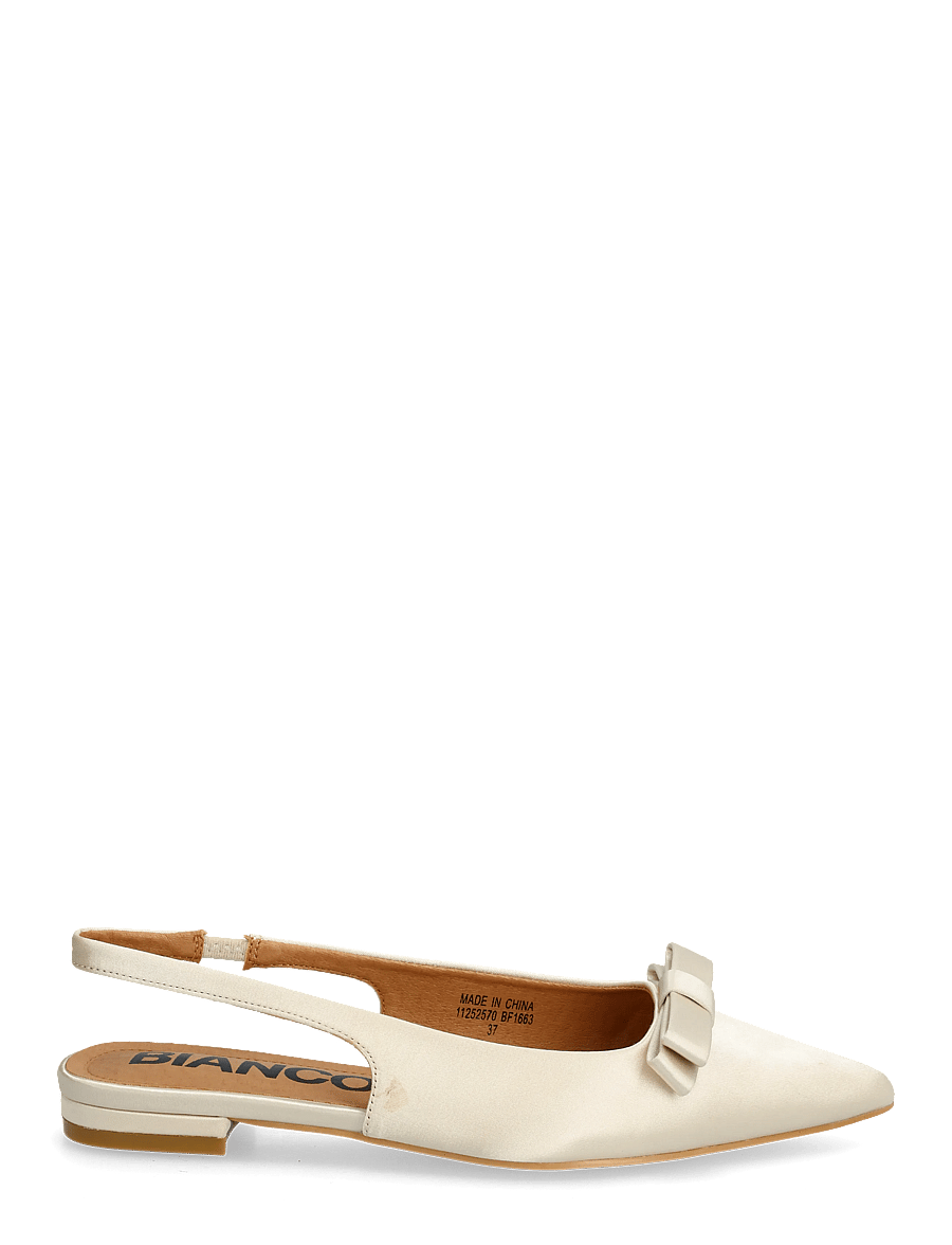 Bianco - BIABARI Pointy Flat Bow Slingback Satin - besondere anlässe - off white - 1