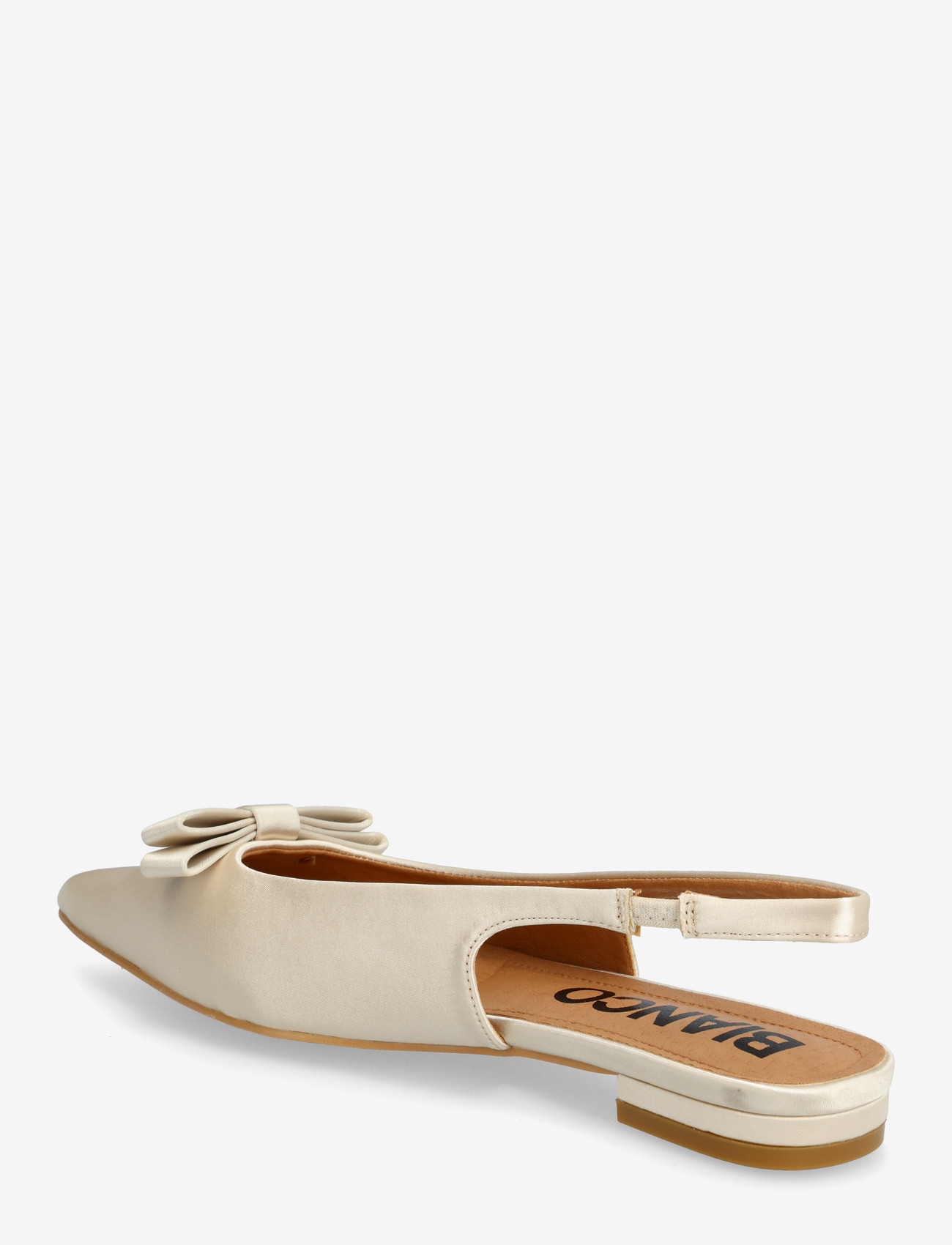 Bianco - BIABARI Pointy Flat Bow Slingback Satin - særlige begivenheder - off white - 2