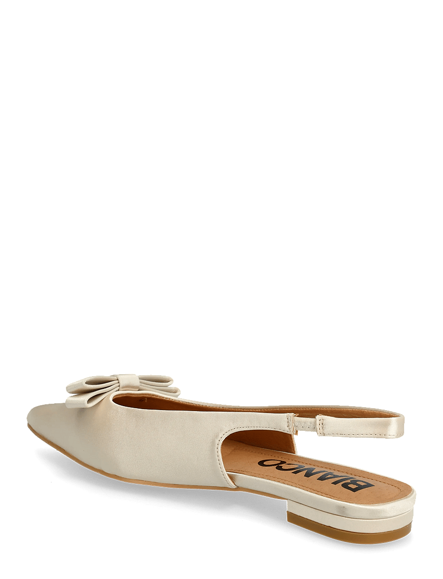 Bianco - BIABARI Pointy Flat Bow Slingback Satin - besondere anlässe - off white - 2