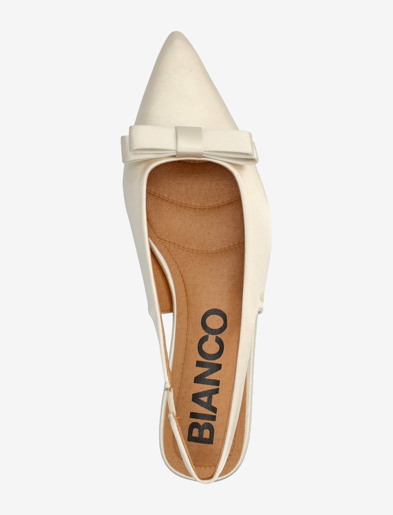 Bianco - BIABARI Pointy Flat Bow Slingback Satin - særlige begivenheder - off white - 3