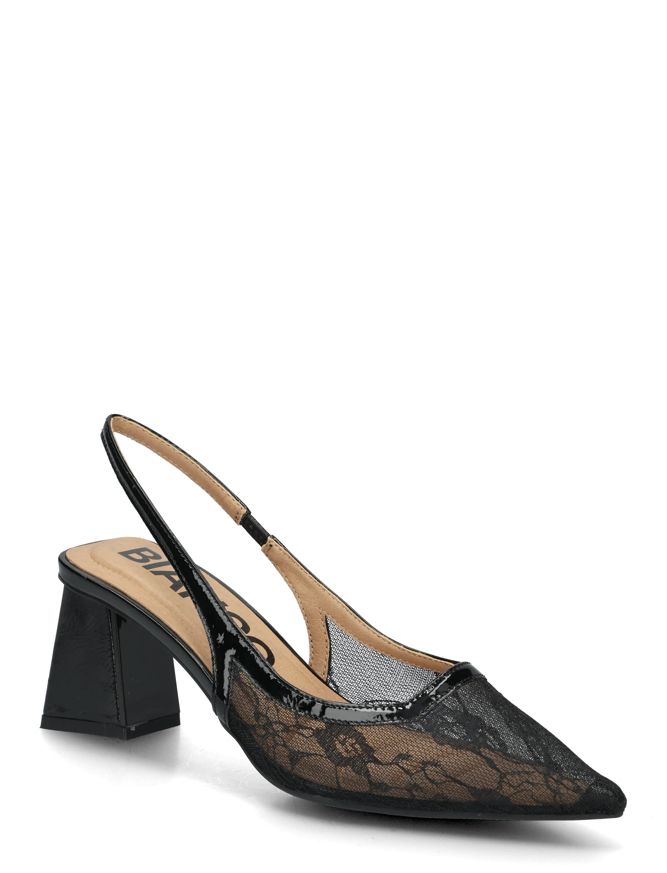 Bianco BIAMARALYN Slingback Mesh - Chaussures de mariée - BLACK LACE / black