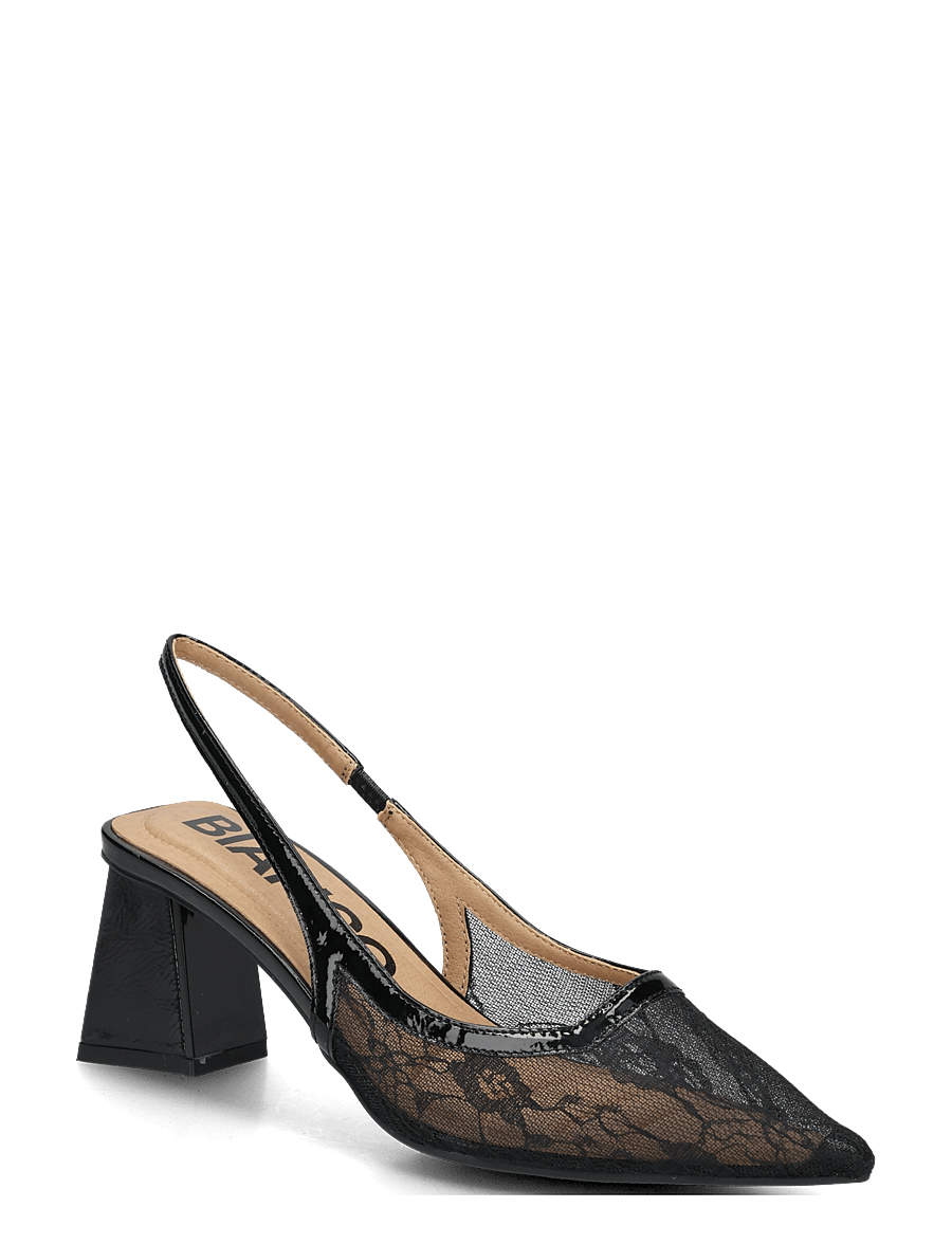 Bianco - BIAMARALYN Slingback Mesh - slingbacks mit absatz - black lace - 0