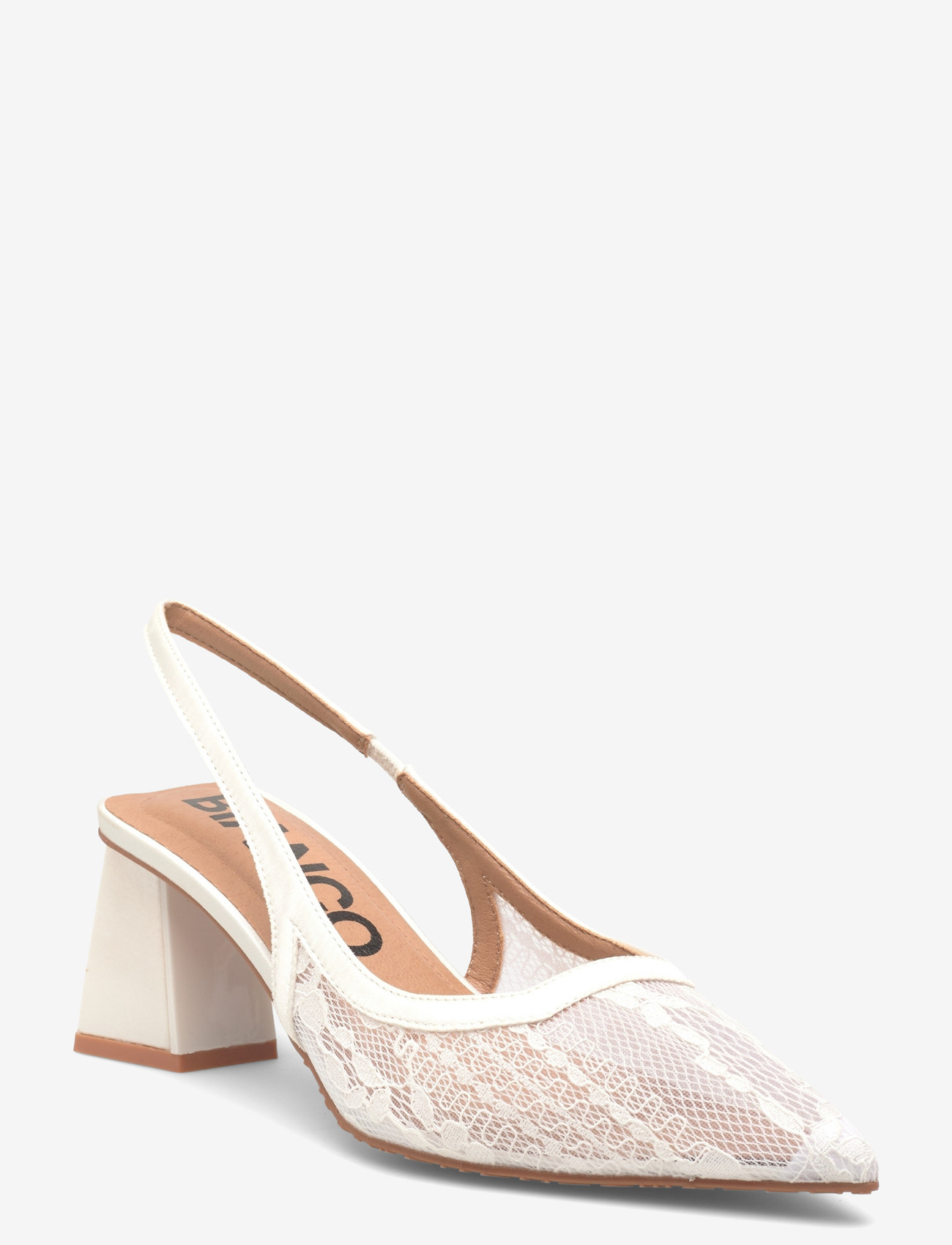 Bianco - BIAMARALYN Slingback Mesh - högklackade slingbacks - white lace - 0