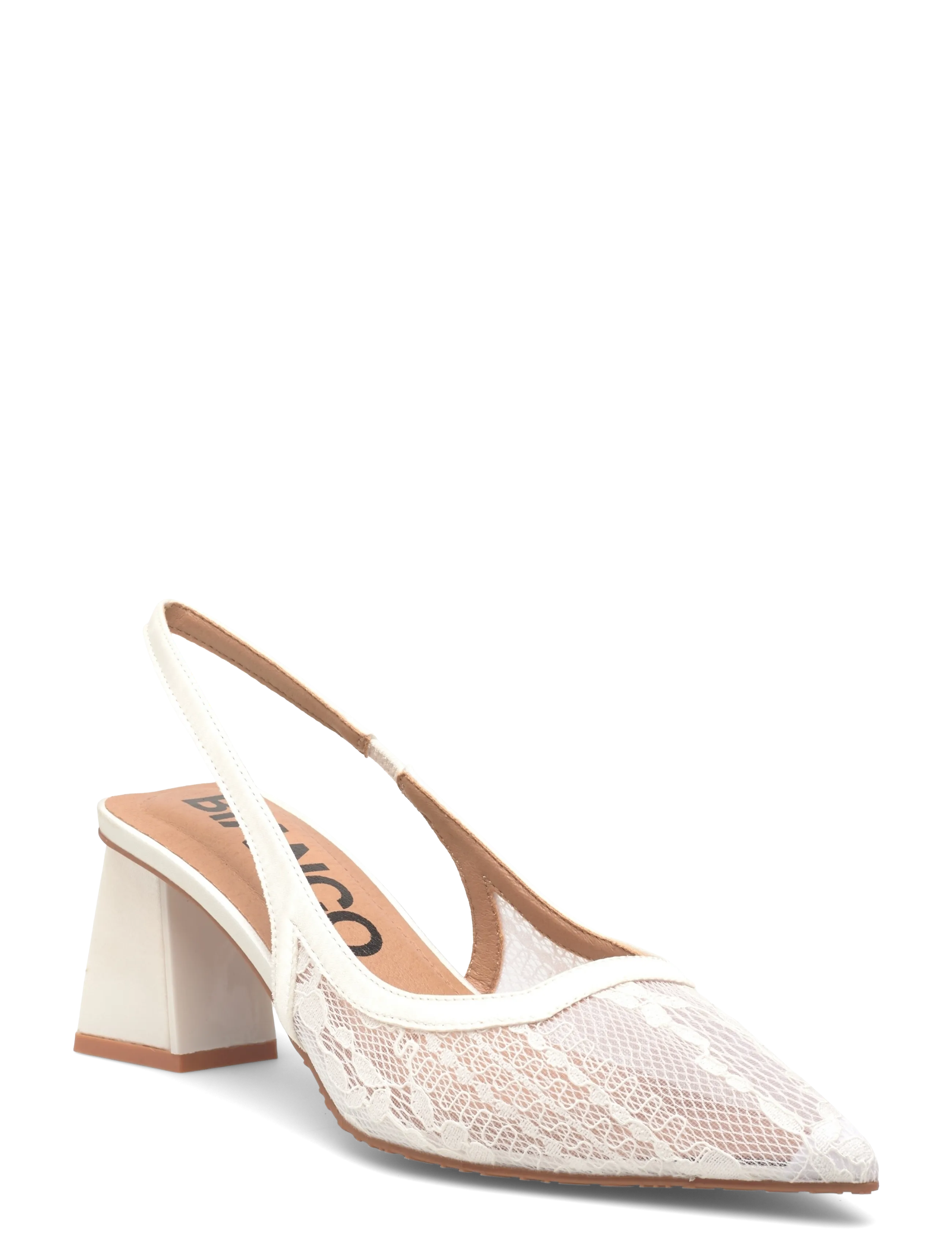 Bianco - BIAMARALYN Slingback Mesh - konfirmation - white lace - 0