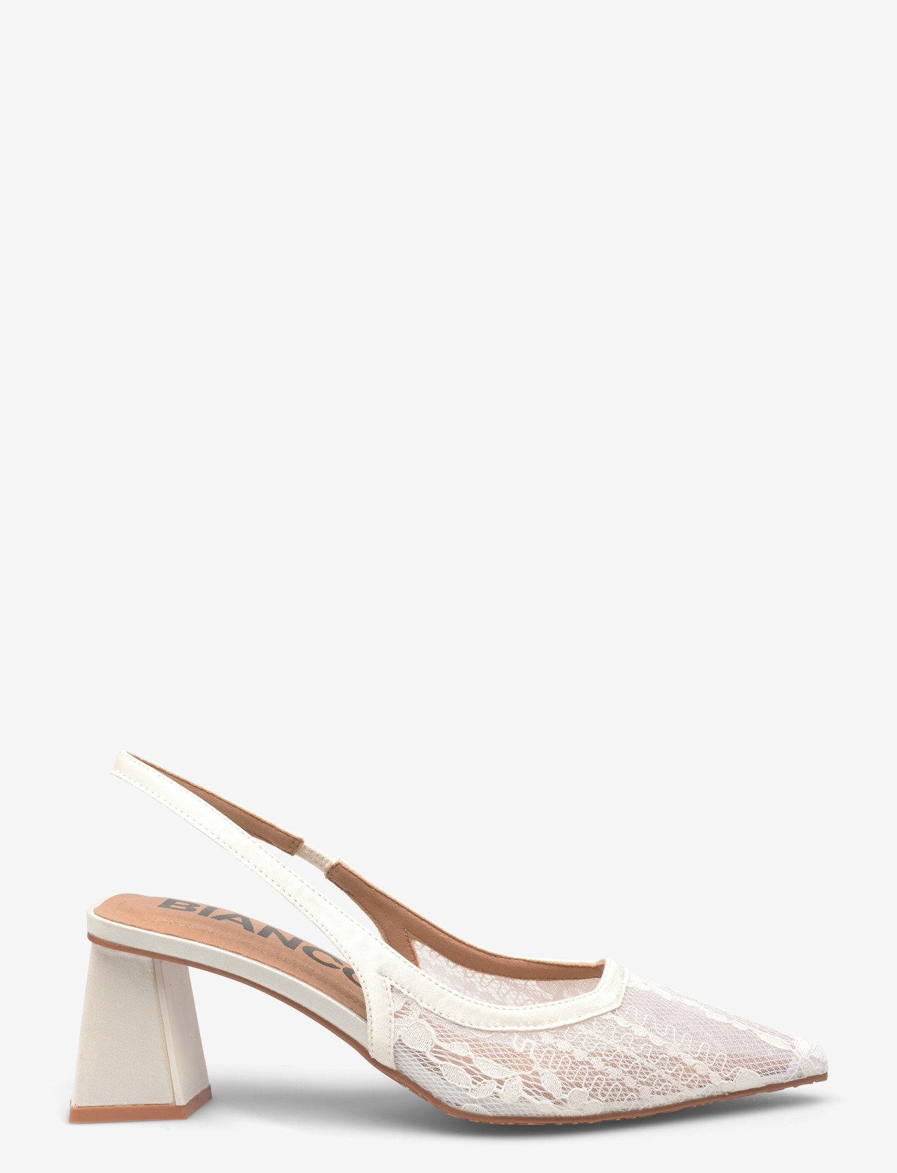 Bianco - BIAMARALYN Slingback Mesh - högklackade slingbacks - white lace - 1