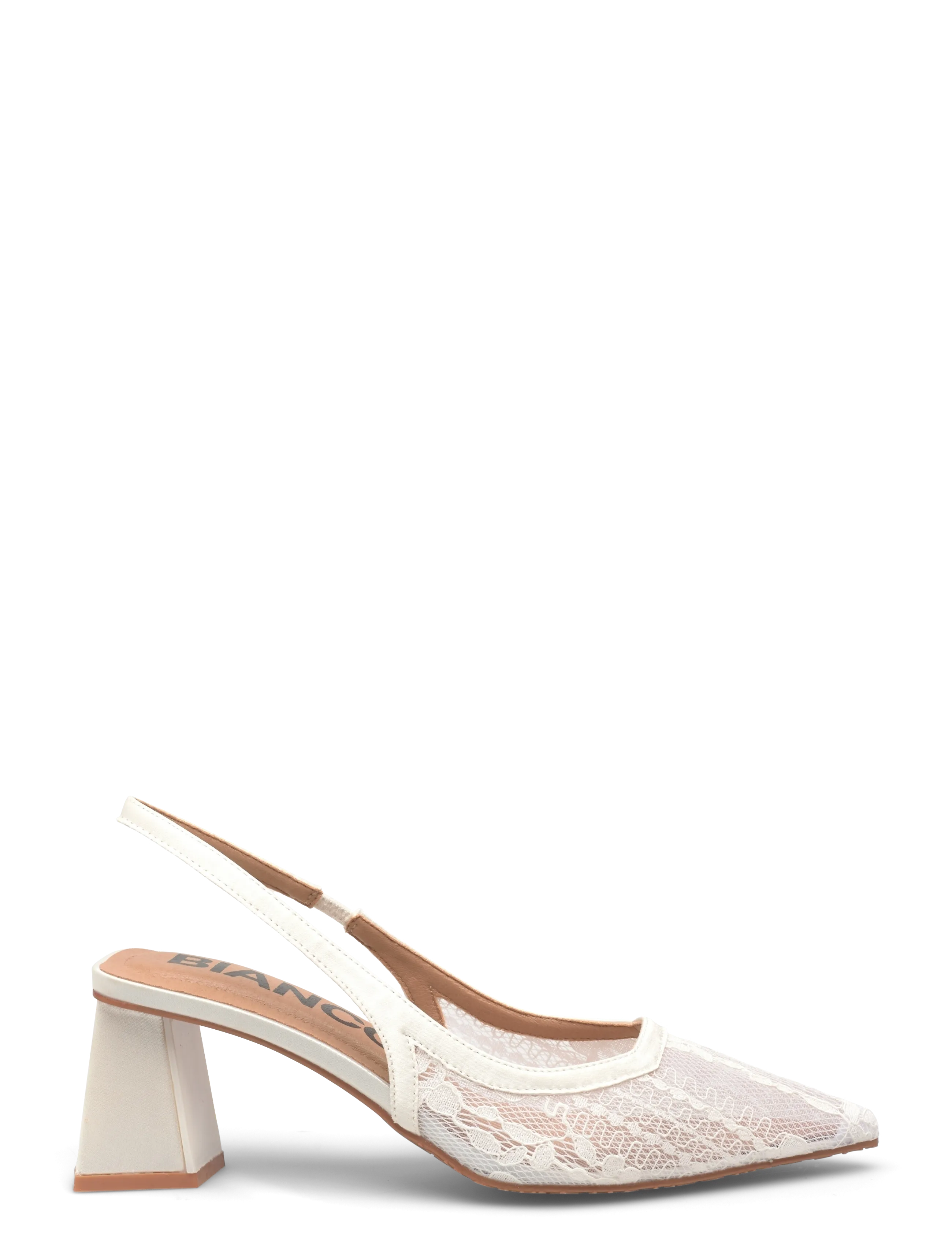 Bianco - BIAMARALYN Slingback Mesh - festklær til outlet-priser - white lace - 1