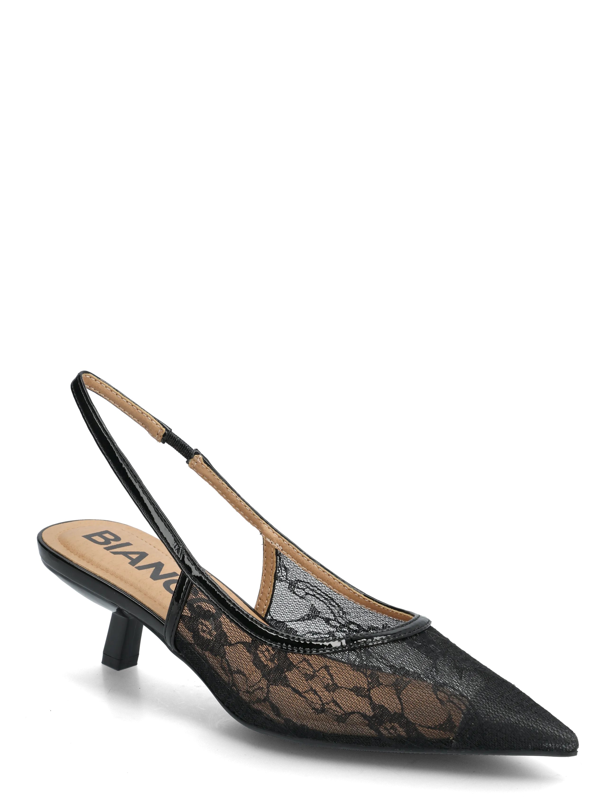BIAKRISTIN Kitten Heel Slingback Mesh - BLACK LACE