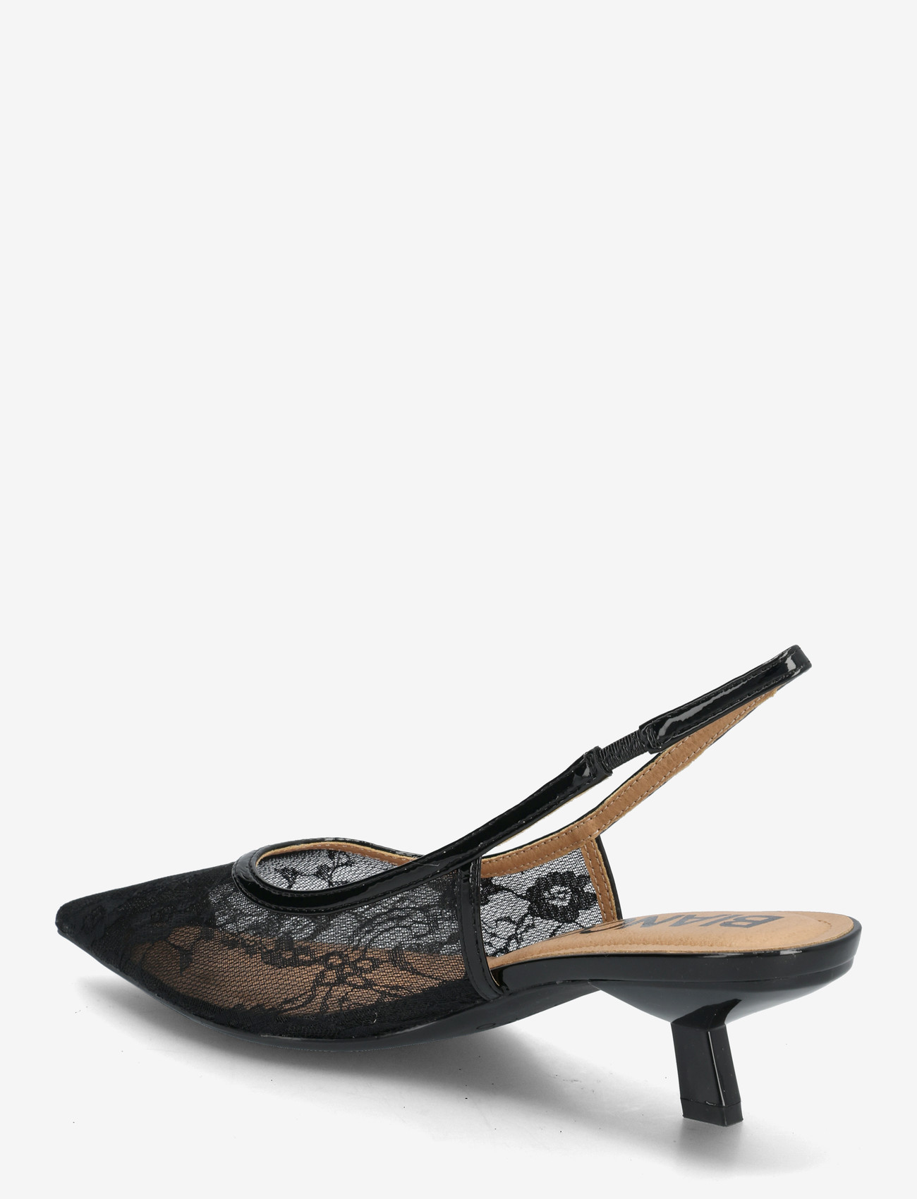 Bianco - BIAKRISTIN Kitten Heel Slingback Mesh - högklackade slingbacks - black lace - 2