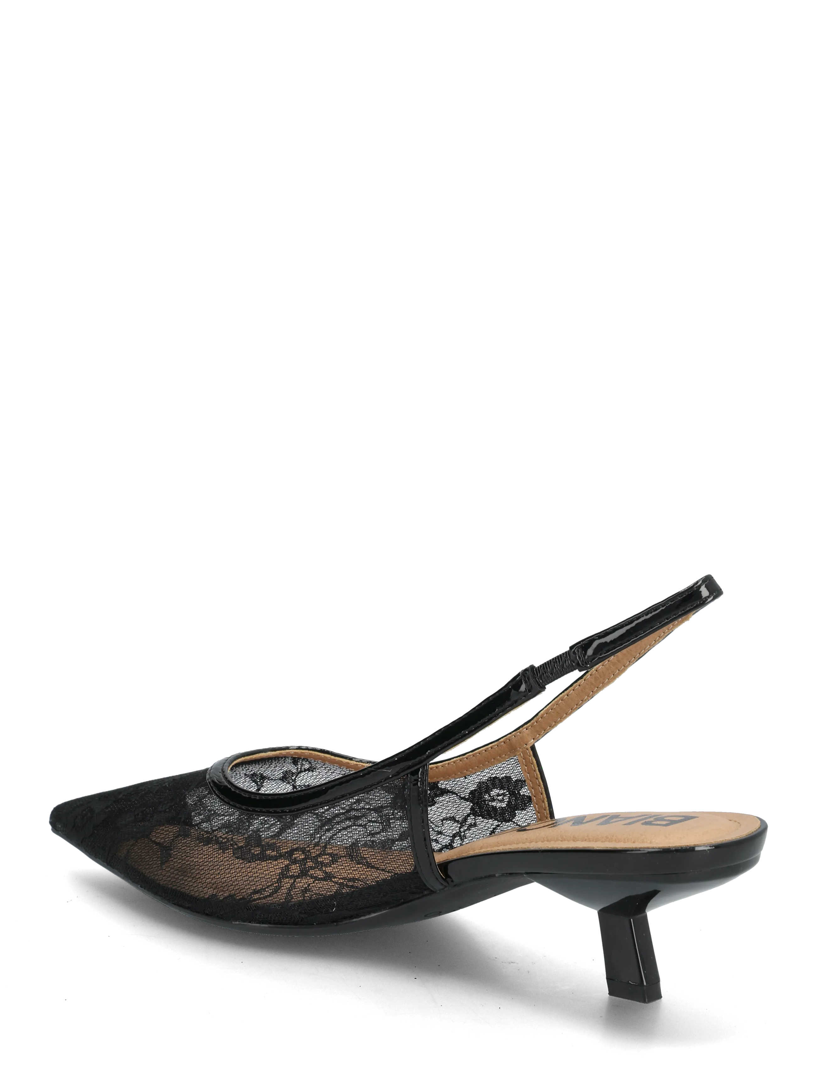 Bianco - BIAKRISTIN Kitten Heel Slingback Mesh - ferming - black lace - 2