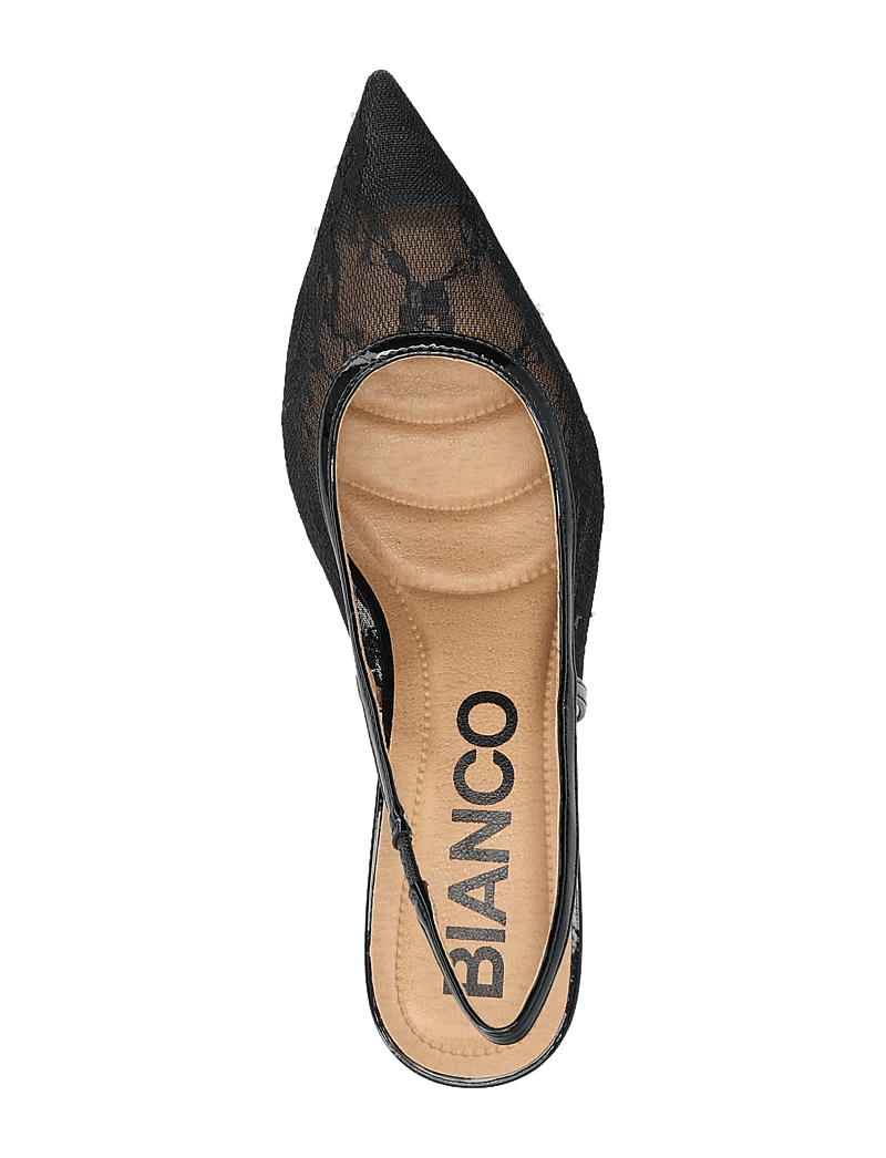 Bianco - BIAKRISTIN Kitten Heel Slingback Mesh - slingbacks mit absatz - black lace - 3