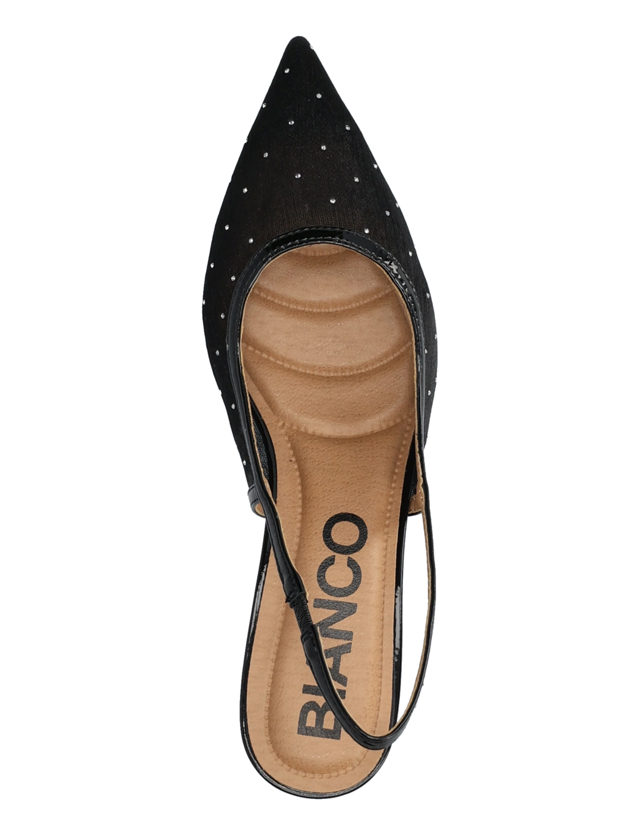 Bianco - BIAKRISTIN Kitten Heel Slingback Mesh - slingbacks mit absatz - black rhinestone - 3
