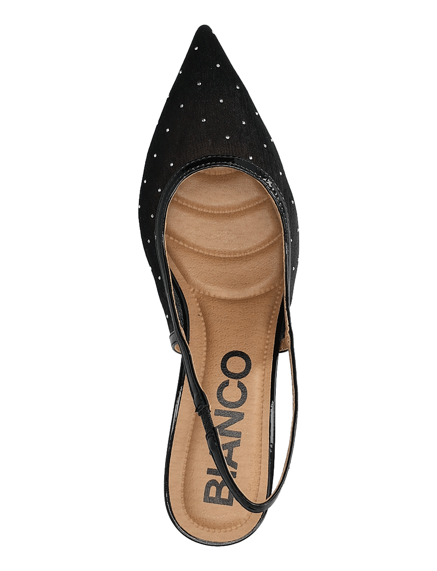 Bianco - BIAKRISTIN Kitten Heel Slingback Mesh - slingbacks mit absatz - black rhinestone - 3