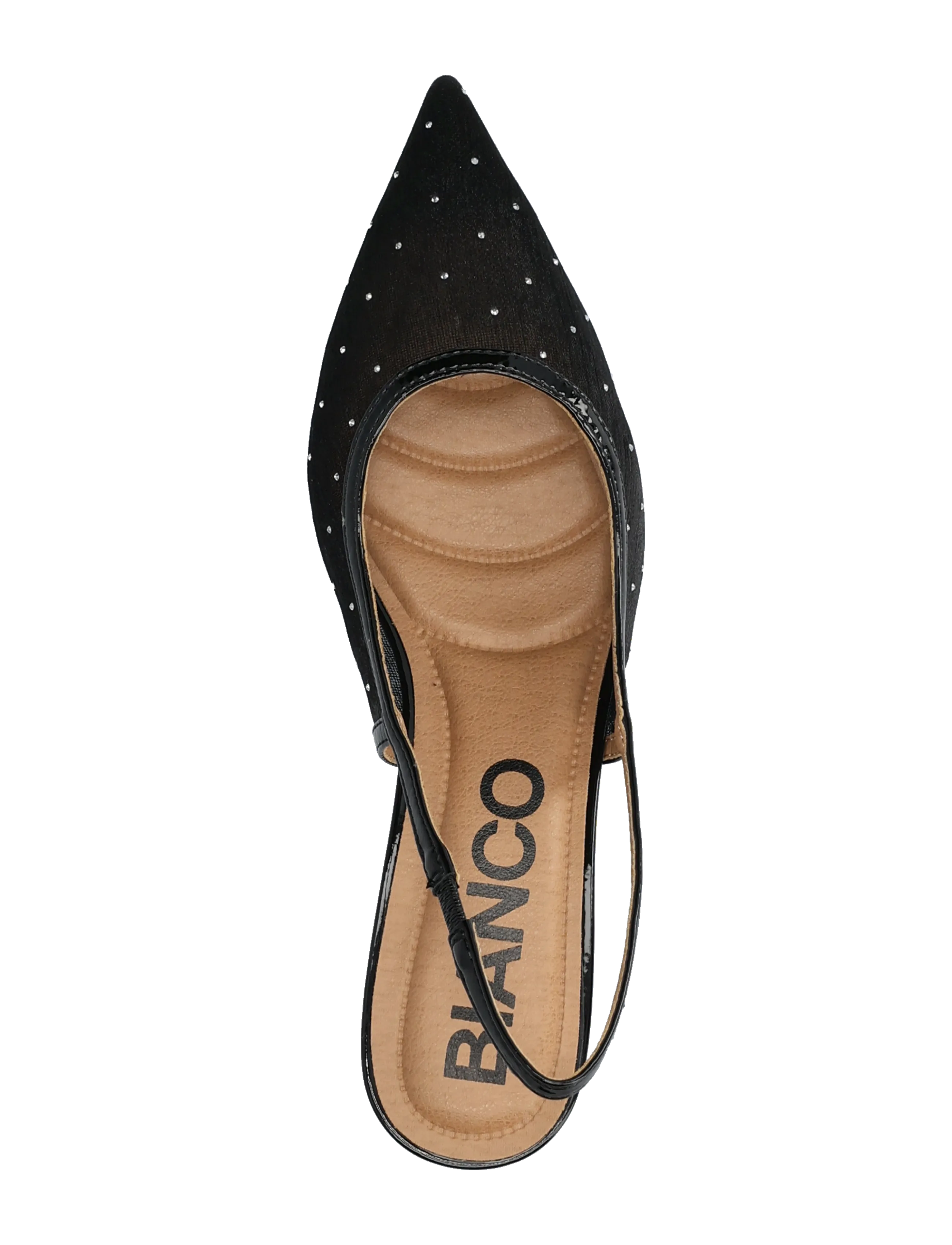 Bianco - BIAKRISTIN Kitten Heel Slingback Mesh - festmode zu outlet-preisen - black rhinestone - 3