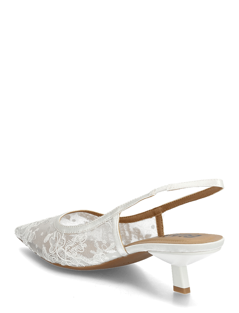 Bianco - BIAKRISTIN Kitten Heel Slingback Mesh - slingbacks mit absatz - white lace - 2