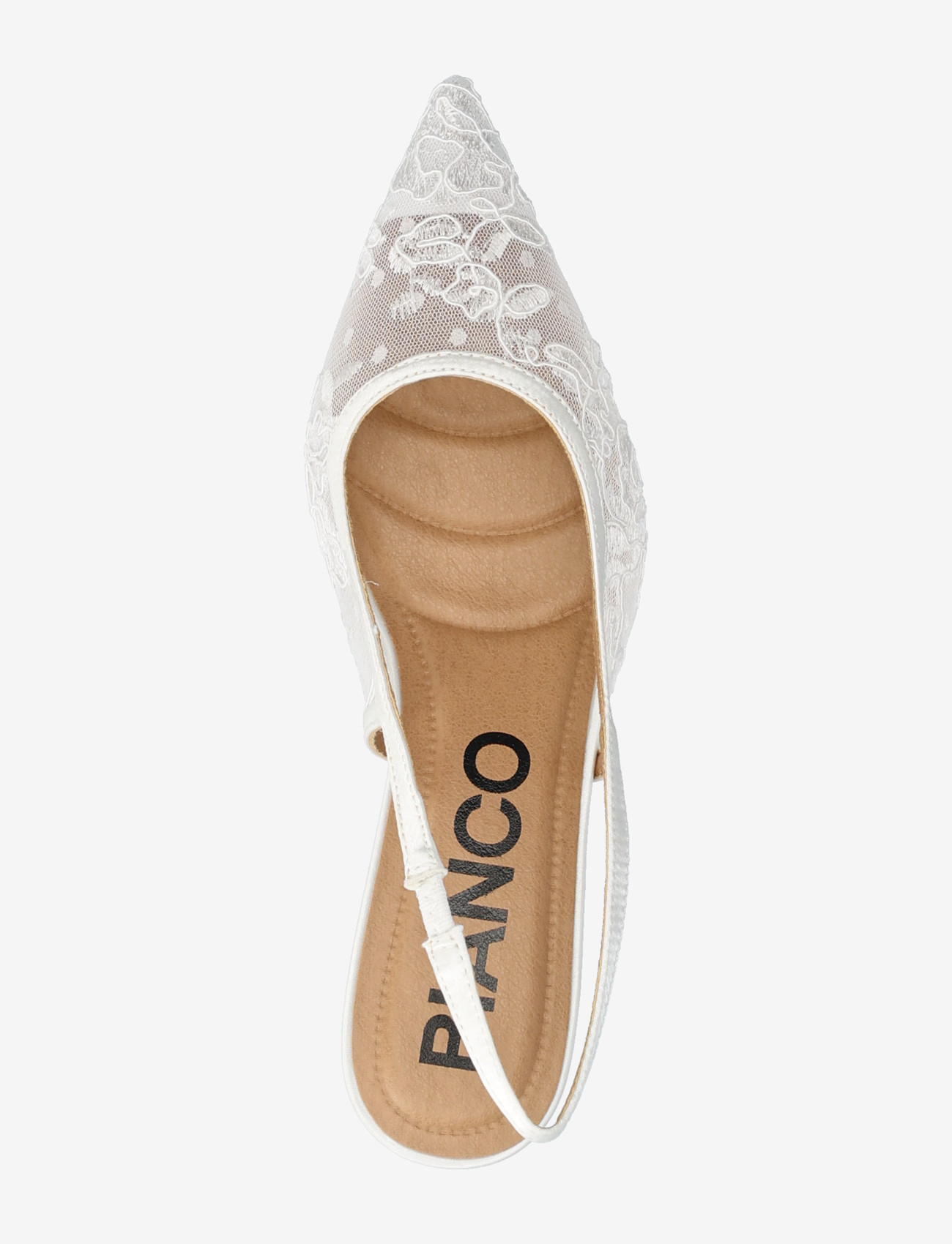 Bianco - BIAKRISTIN Kitten Heel Slingback Mesh - konfirmationstøj - white lace - 3
