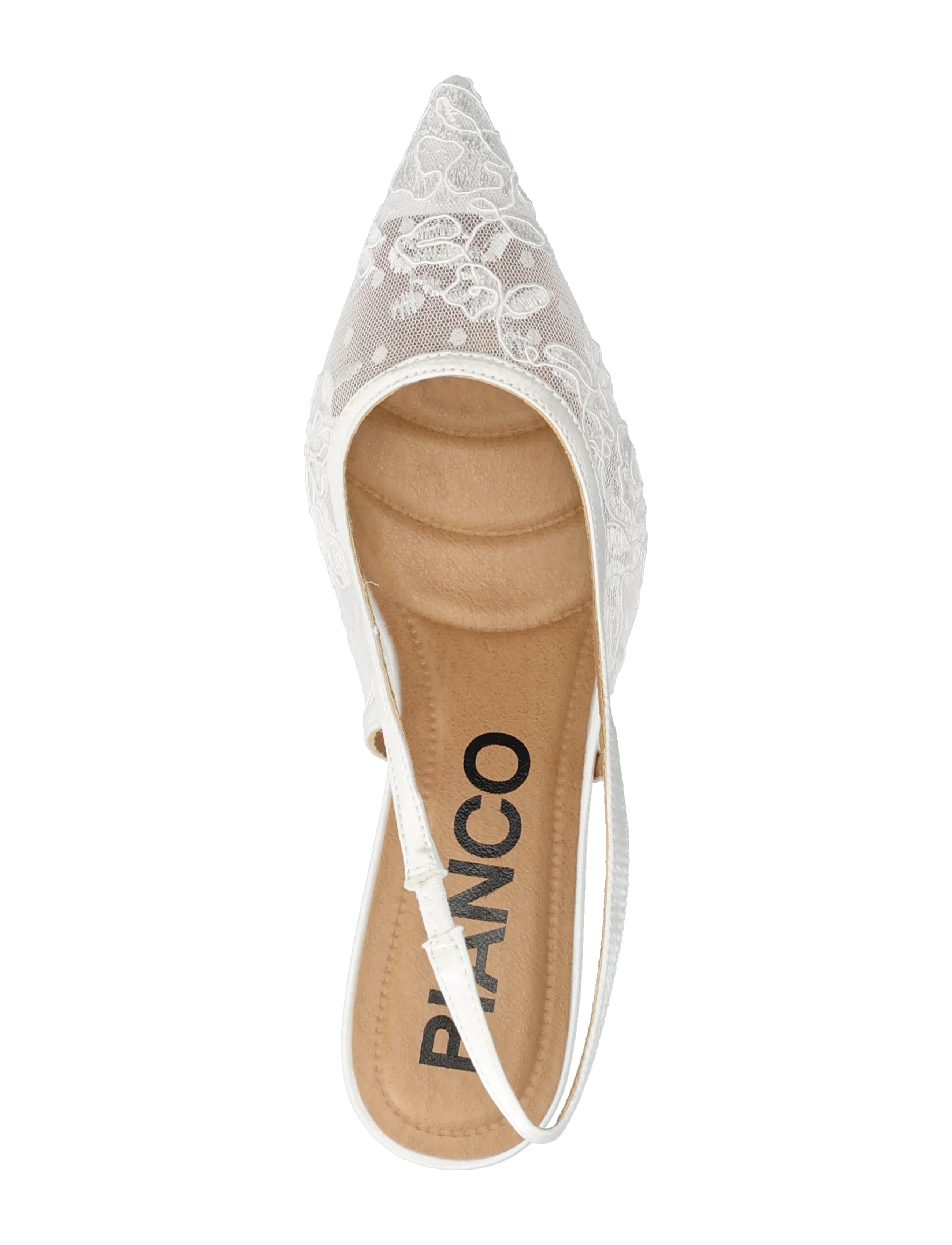 Bianco - BIAKRISTIN Kitten Heel Slingback Mesh - konfirmation - white lace - 3