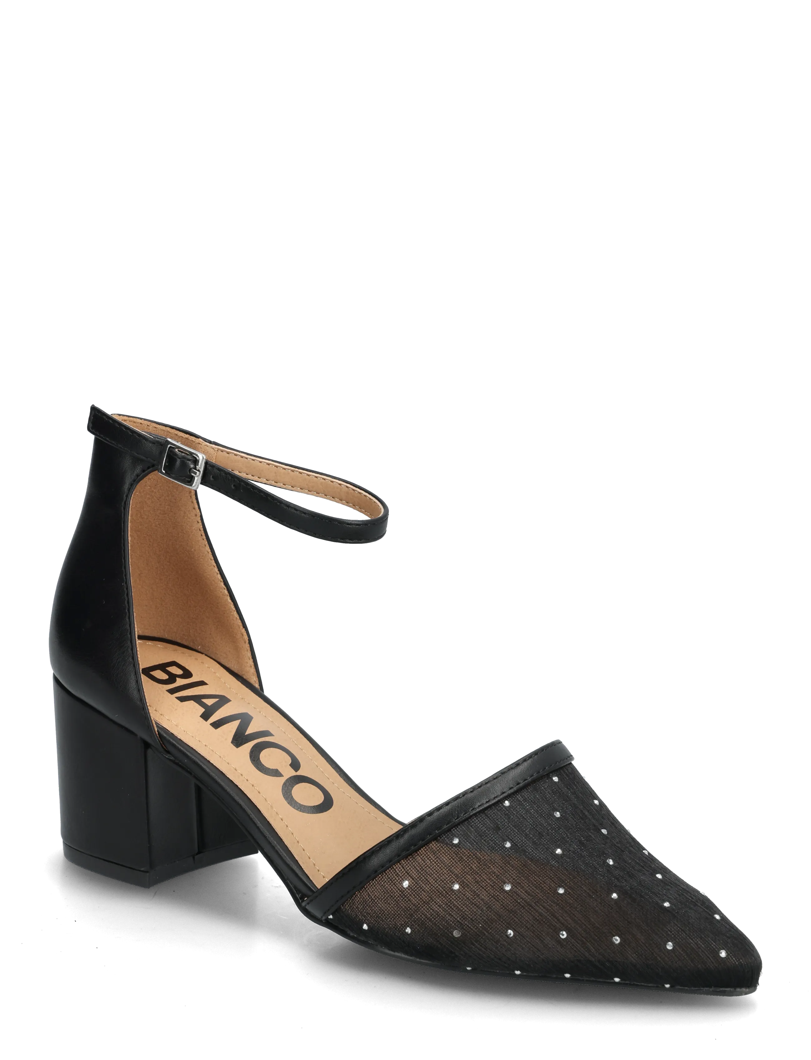 Bianco BIADEVIVED Pump Mesh - Wysokie obcasy - BLACK RHINESTONE / black