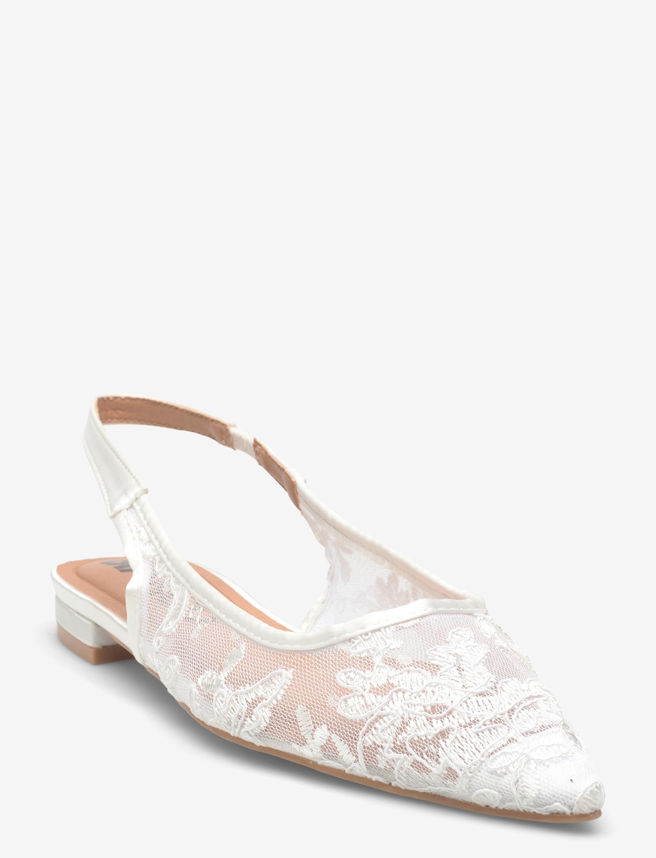 Bianco - BIABARI Pointy Flat Slingback Lace - flat slingbacks - off white - 0
